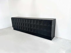 XL Black graphical brutalist credenza