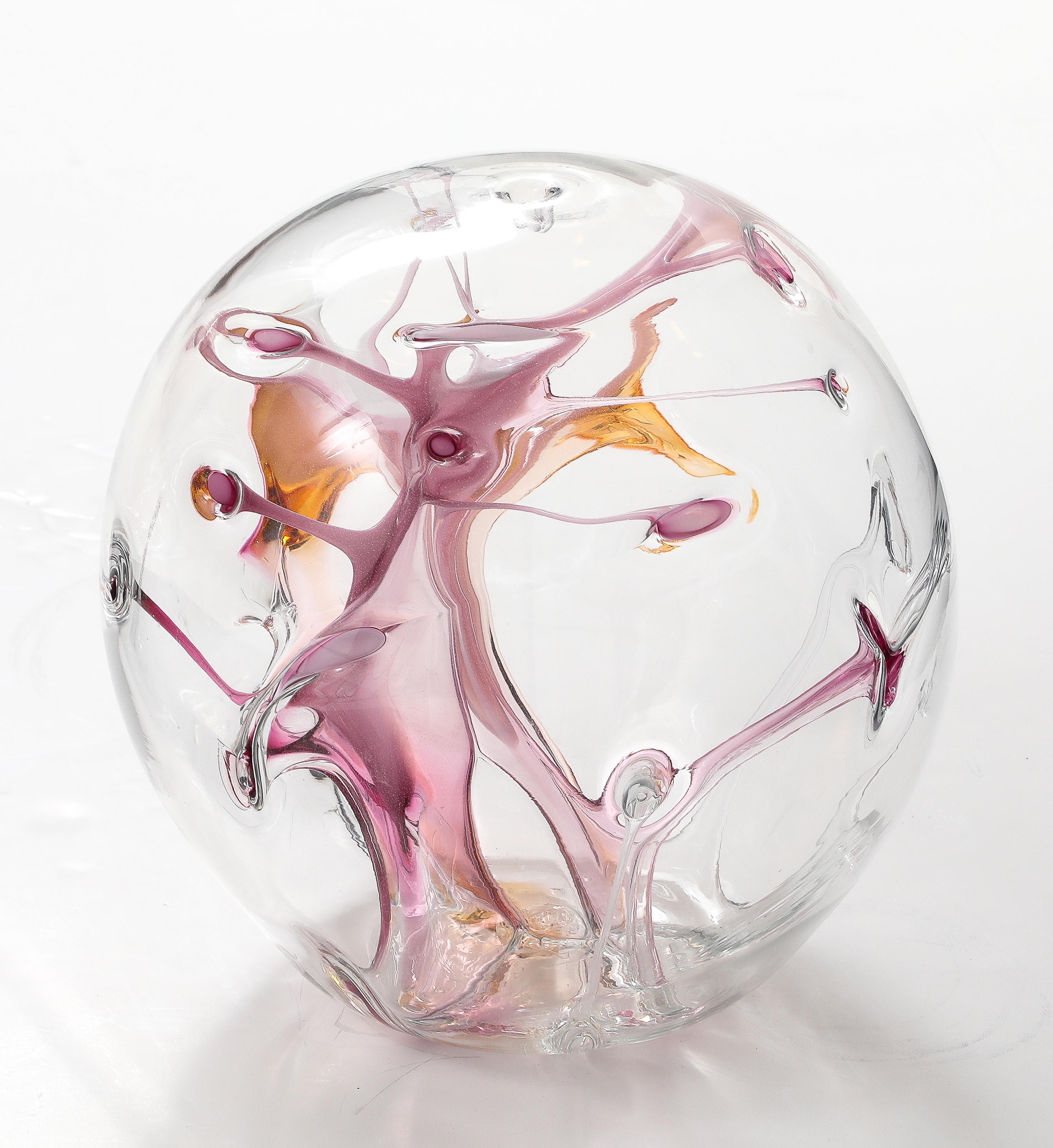 American XL Blown Glass Orb Sculpture by Peter Bramhall. For Sale