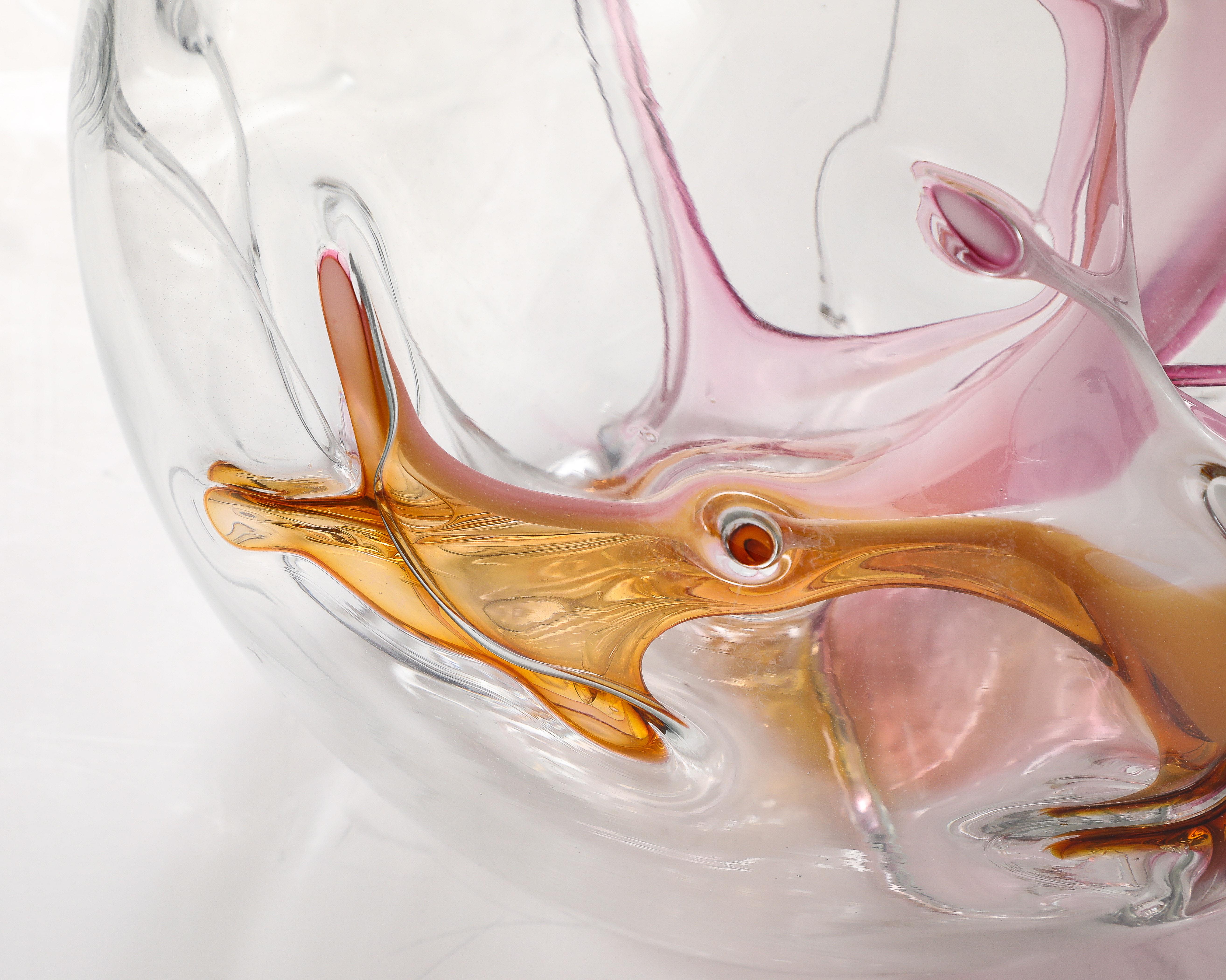 XL Blown Glass Orb Sculpture by Peter Bramhall. For Sale 2