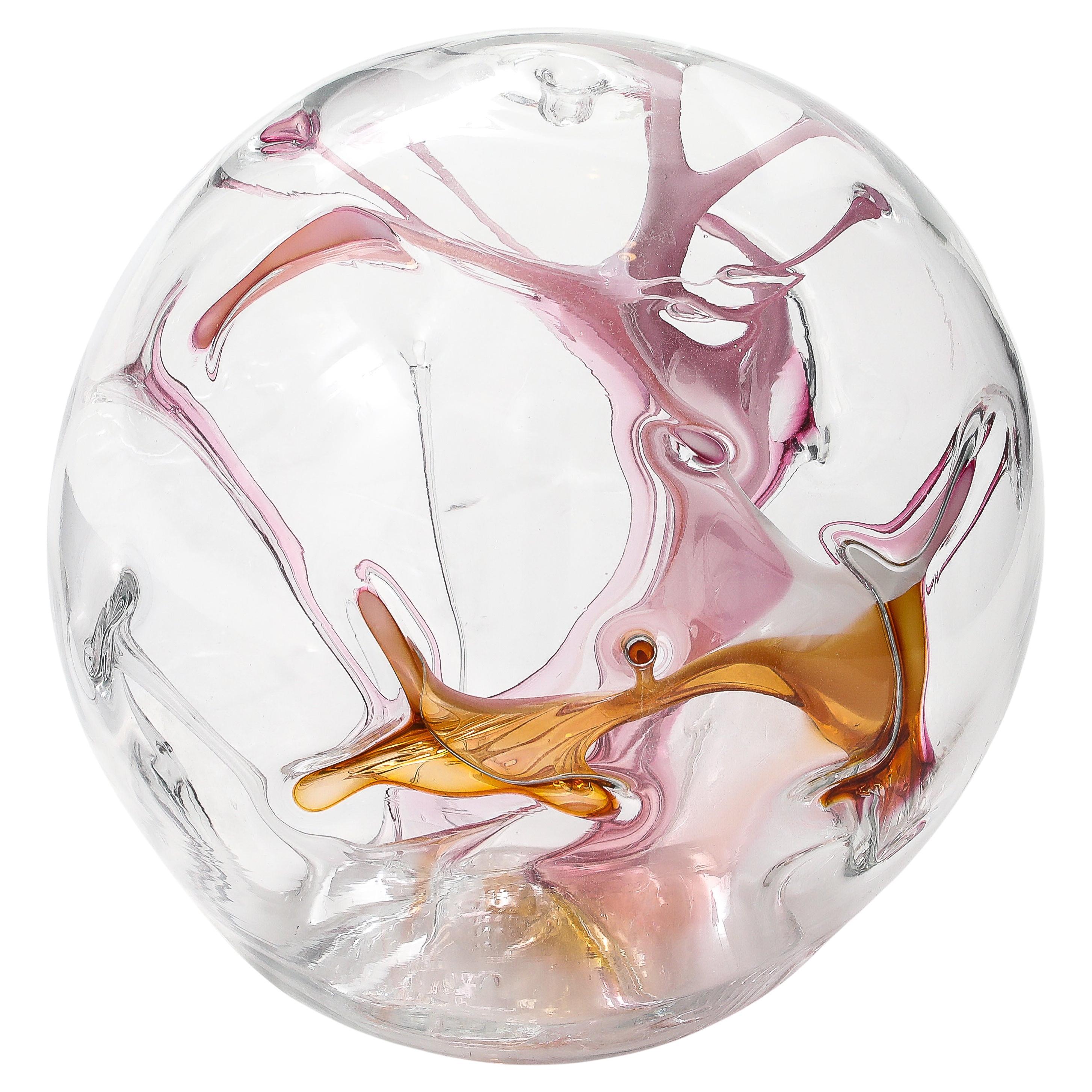 XL Blown Glass Orb Sculpture by Peter Bramhall.