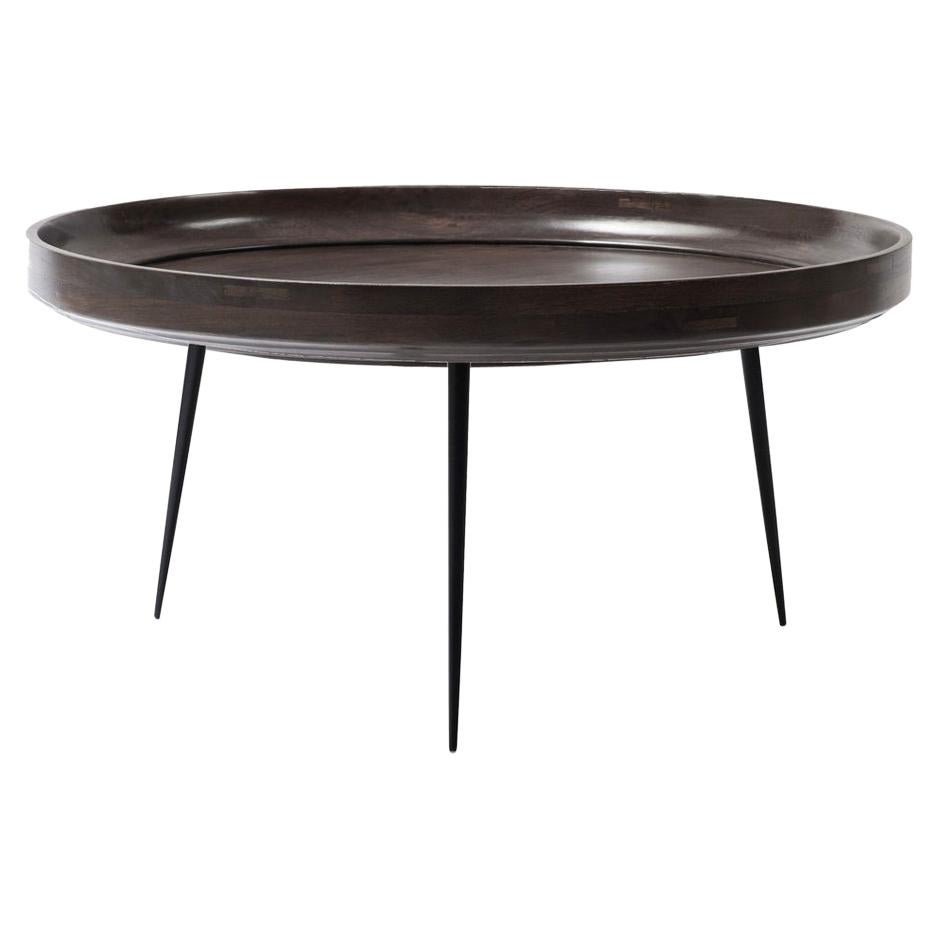 XL Bowl Side/Coffee Table Mango Wood Sirka Grey Stain Steel Legs, Mater Design
