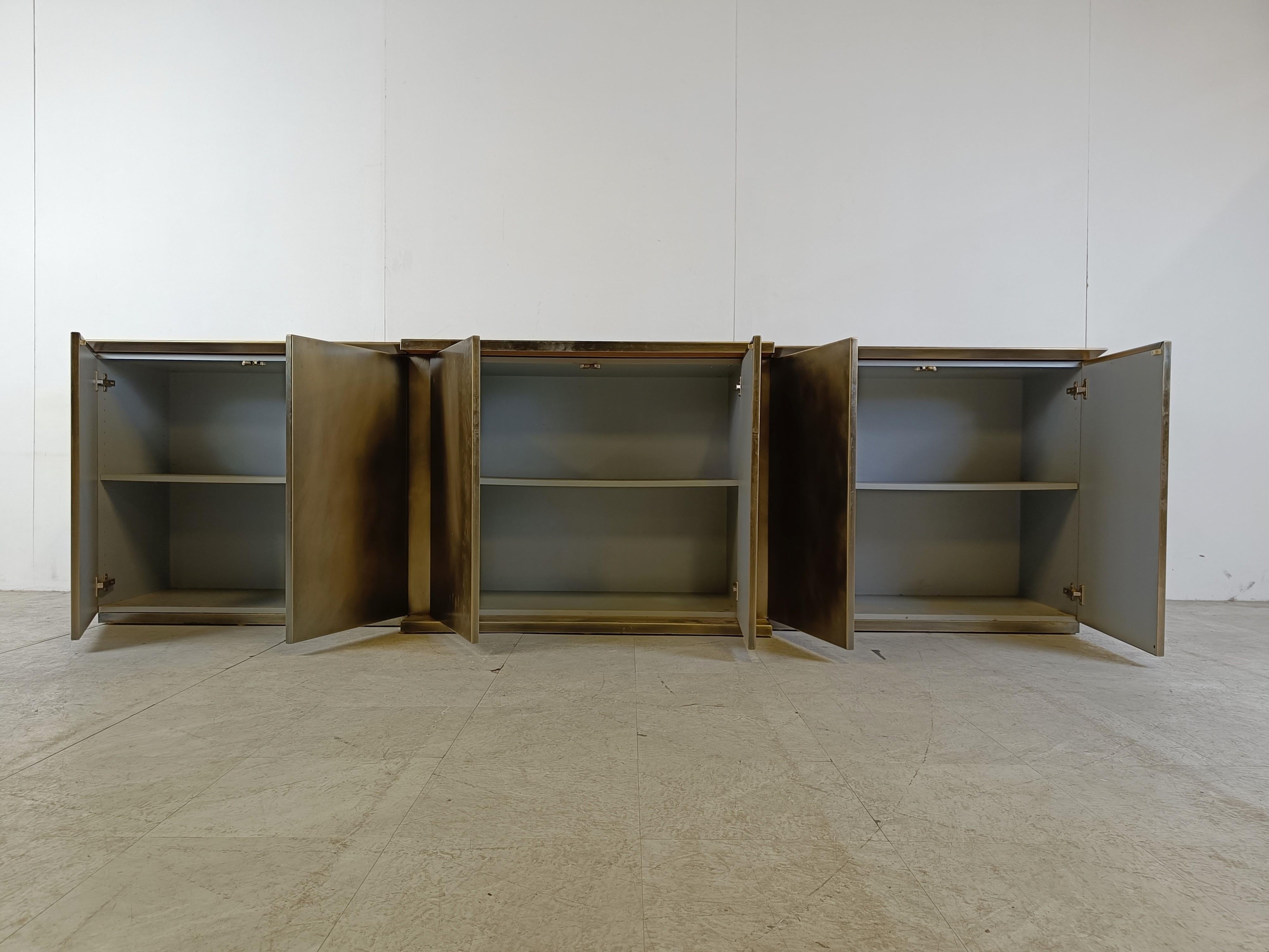 XL brass credenza by Belgochrom, 1980s 3