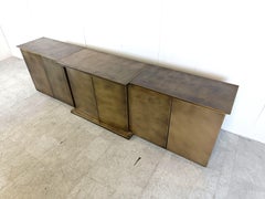 XL brass credenza by Belgochrom, 1980s