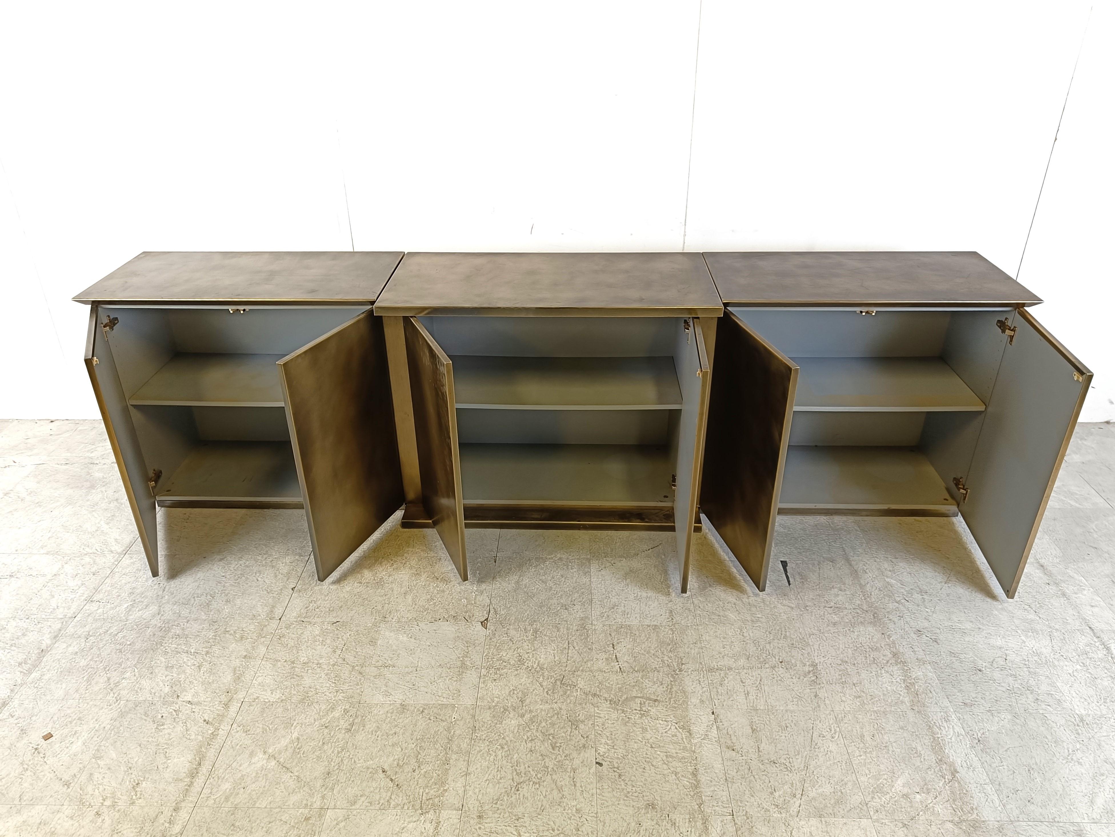 XL brass credenza by Belgochrom, 1980s 2