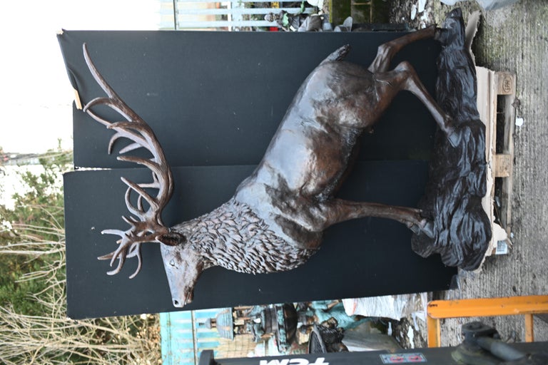 XL Bronze Stag Statue Monarch of Glen For Sale at 1stDibs