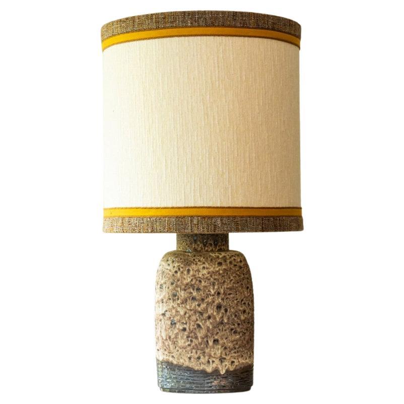 XL Brown and Beige Ceramic Floor Table Lamp,  Denmark For Sale