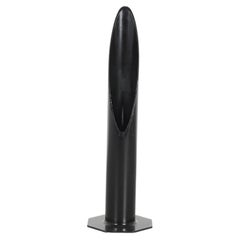 XL Brutalist Black Enameled Metal Floor Candle Holder