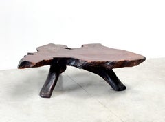 XL Brutalist sequoia tree trunk coffee table