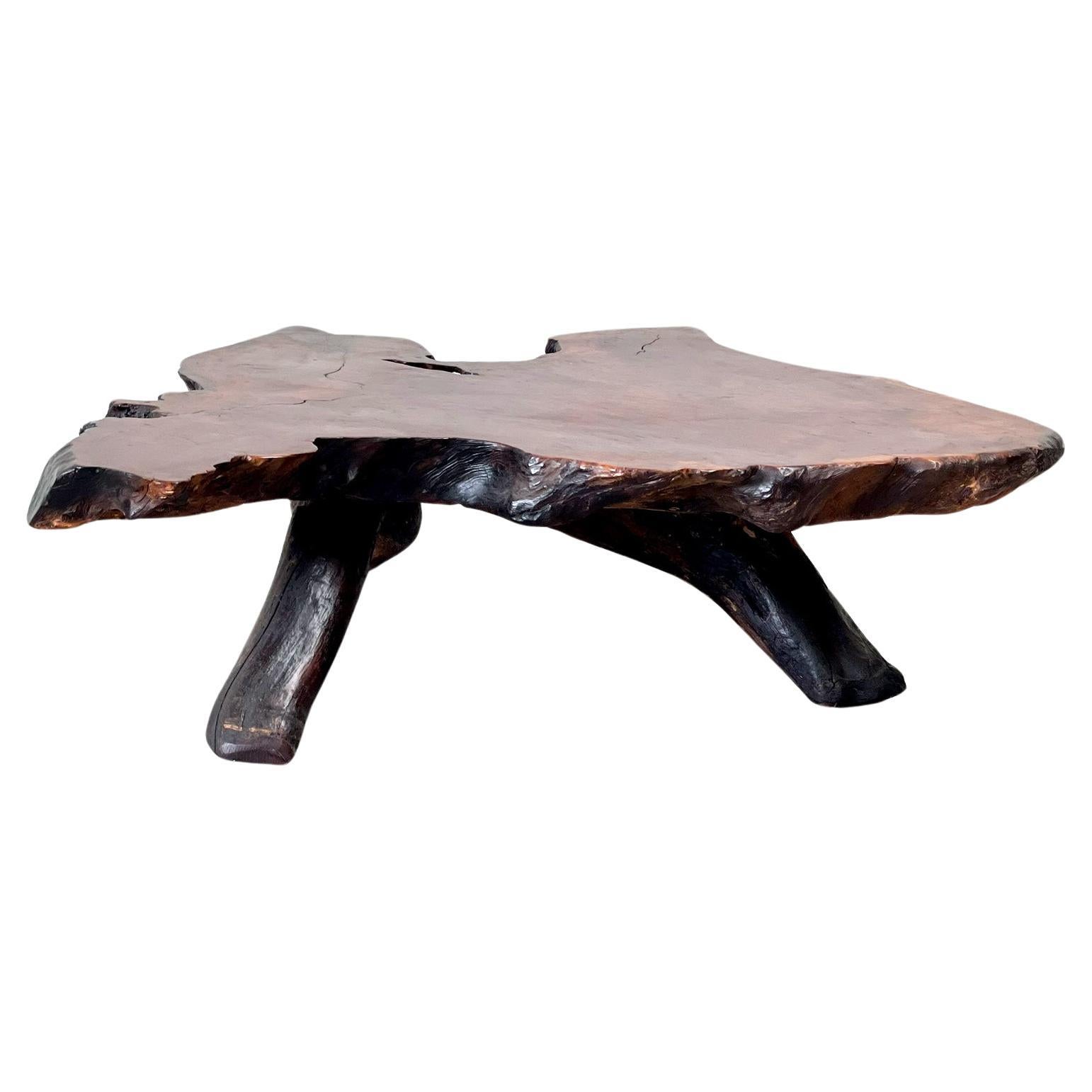 XL Brutalist sequoia tree trunk coffee table