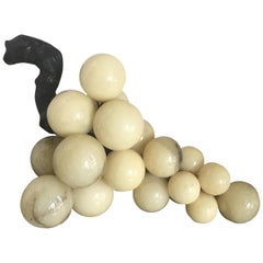 Vintage Extra Large Bunch of Alabaster Grapes from Italy