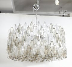 XL Carlo Scarpa Smoke/Clear Polyhedral Chandelier