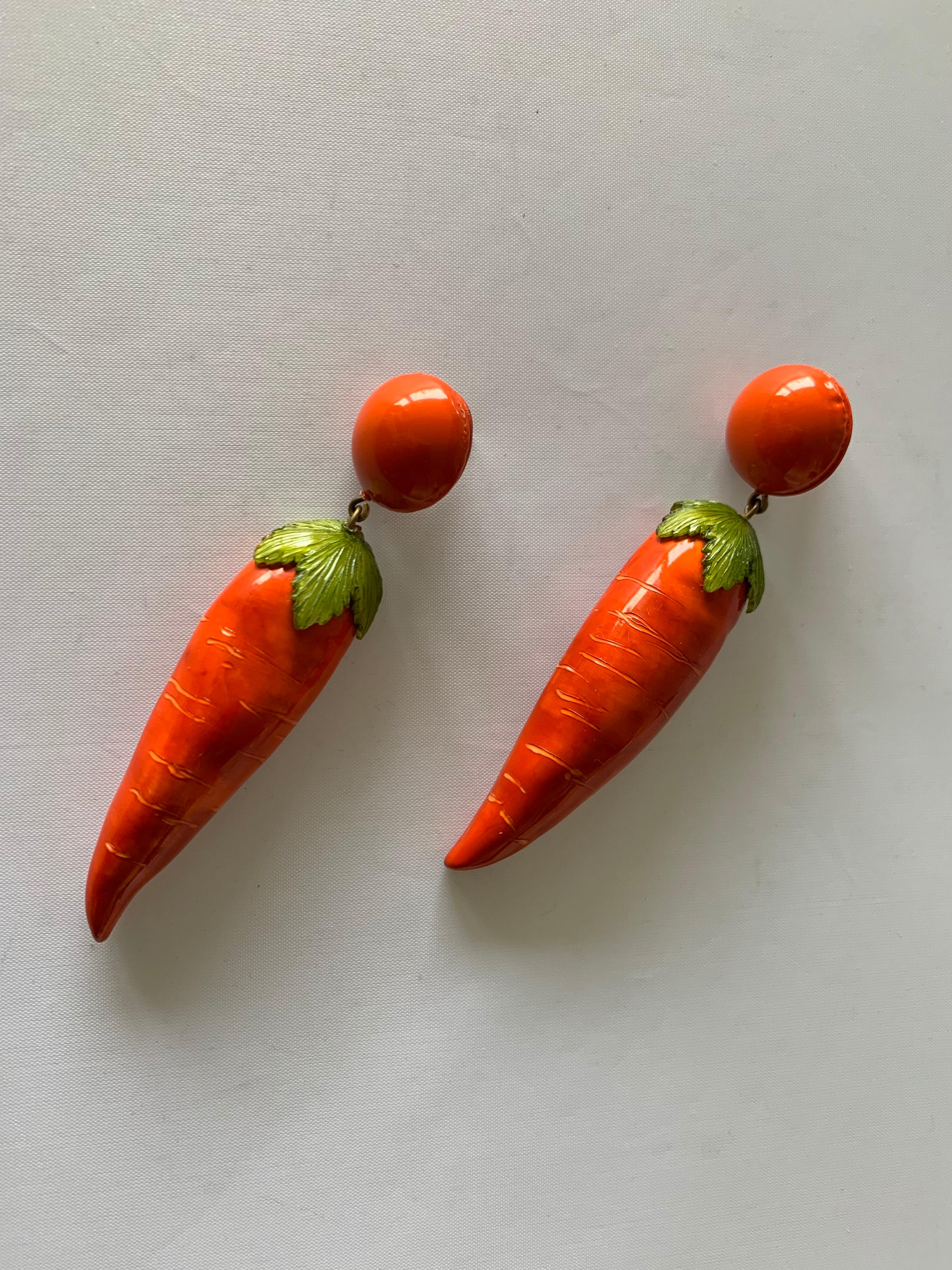 Women's XL Carrot Statement Earrings 