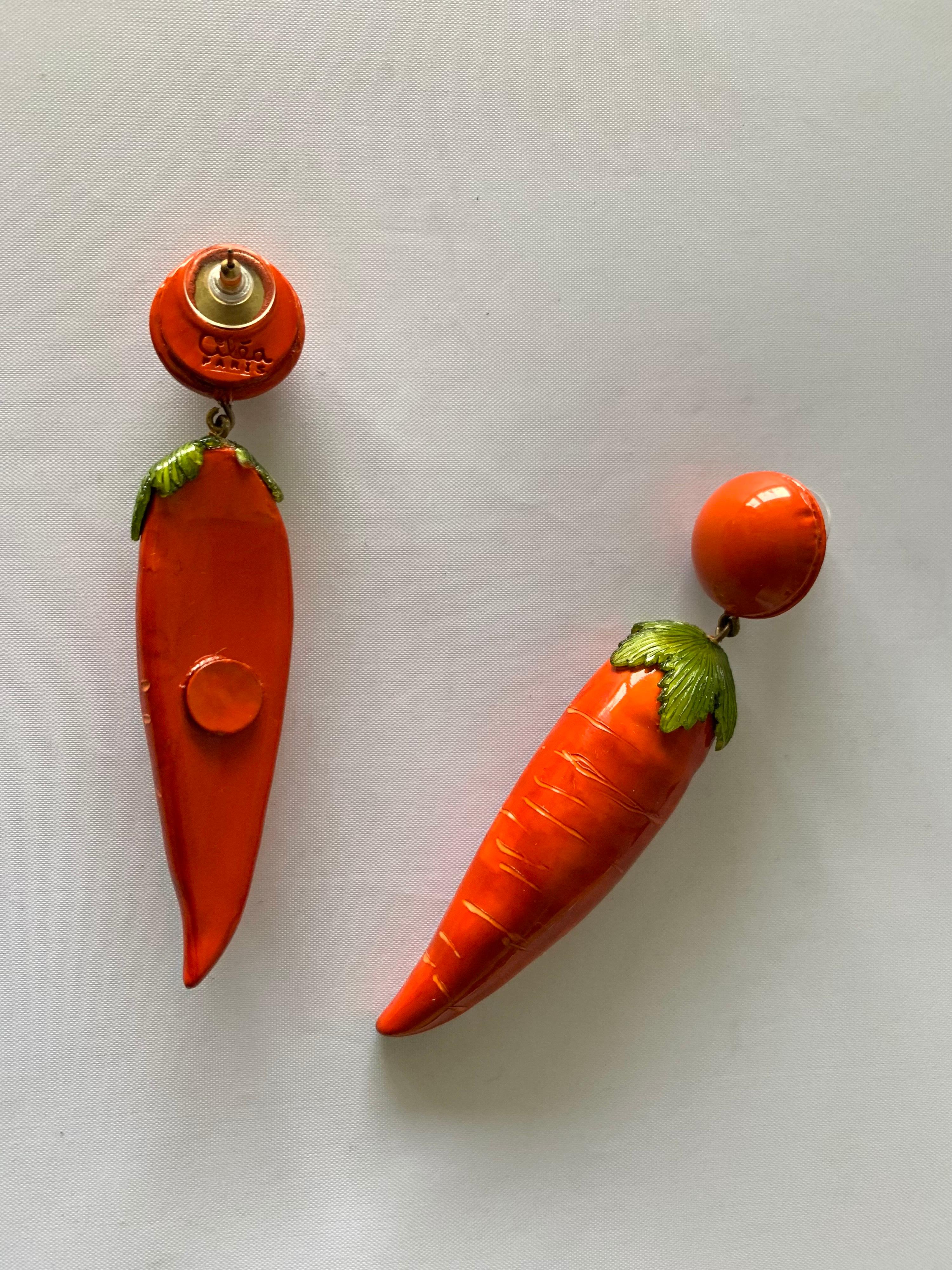 XL Carrot Statement Earrings  1