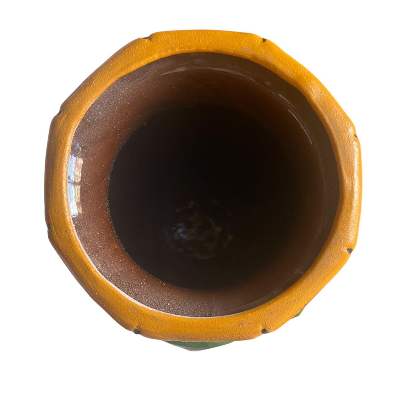 XL Ceramic bamboo vase, West Germany 1960s For Sale 1