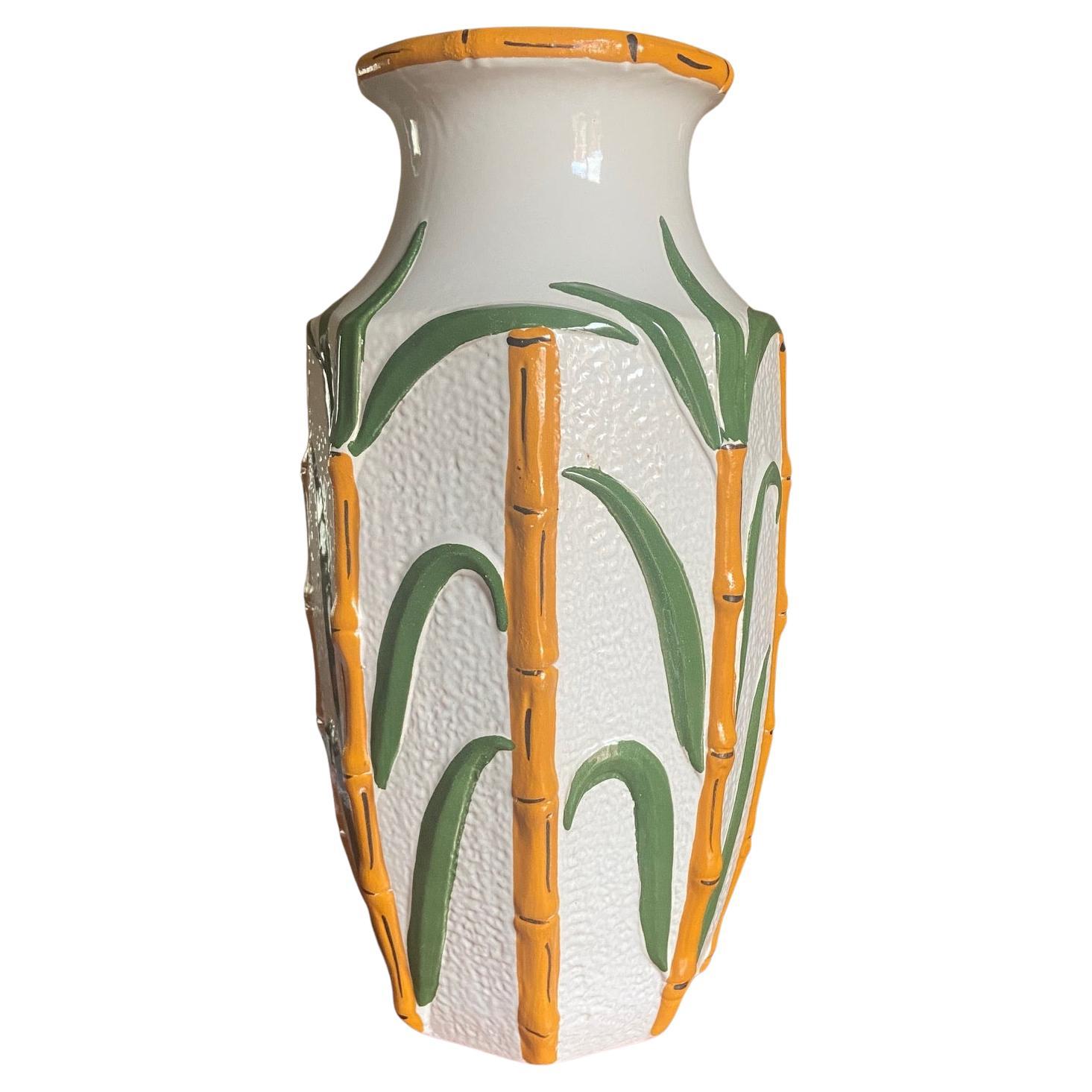 XL Ceramic bamboo vase, West Germany 1960s