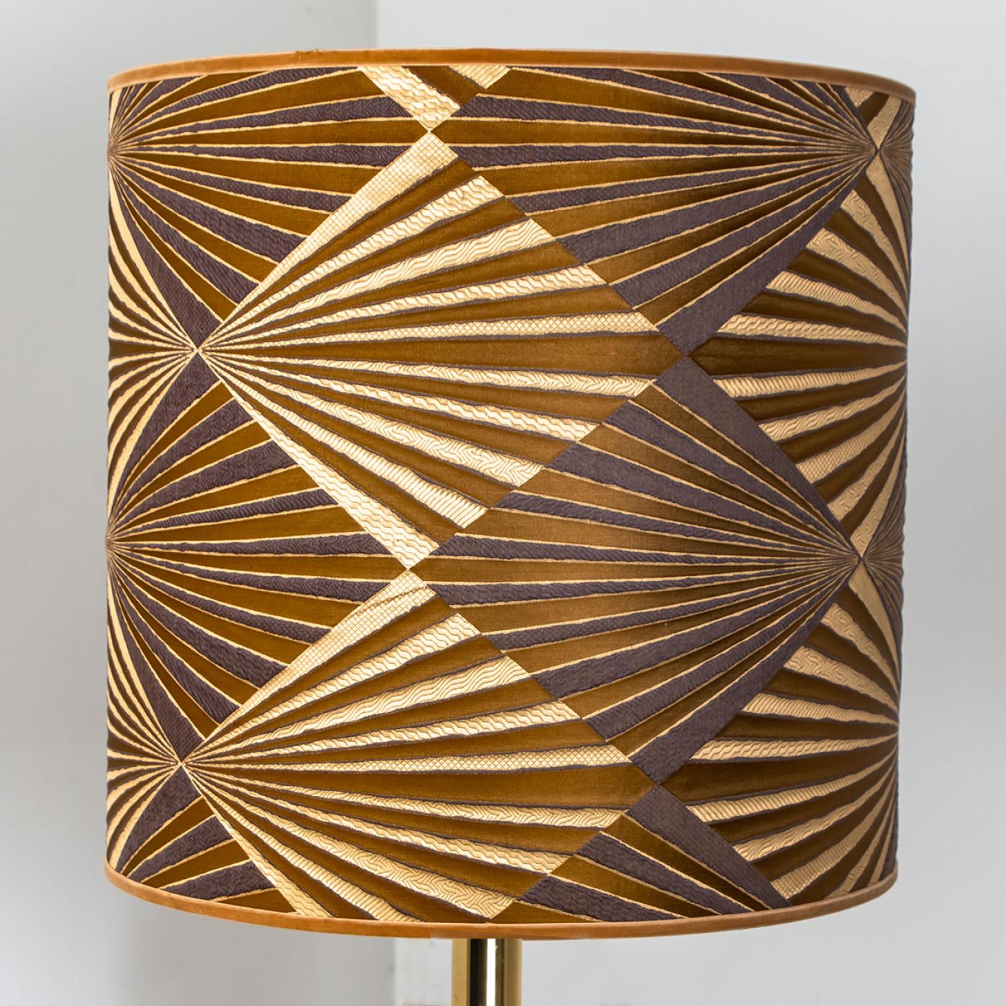 XL Ceramic Floorlamp by Kaiser with New Silk Lampshade Dedar For Sale 3