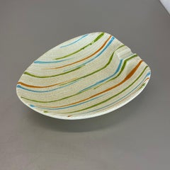 XL Ceramic Pottery Shell Plate "STRIPES" by Fratelli Fanciullacci, ITALY, 1950s