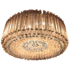 Extra Large Chandelier 1960s Triedro Murano Glass by Venini