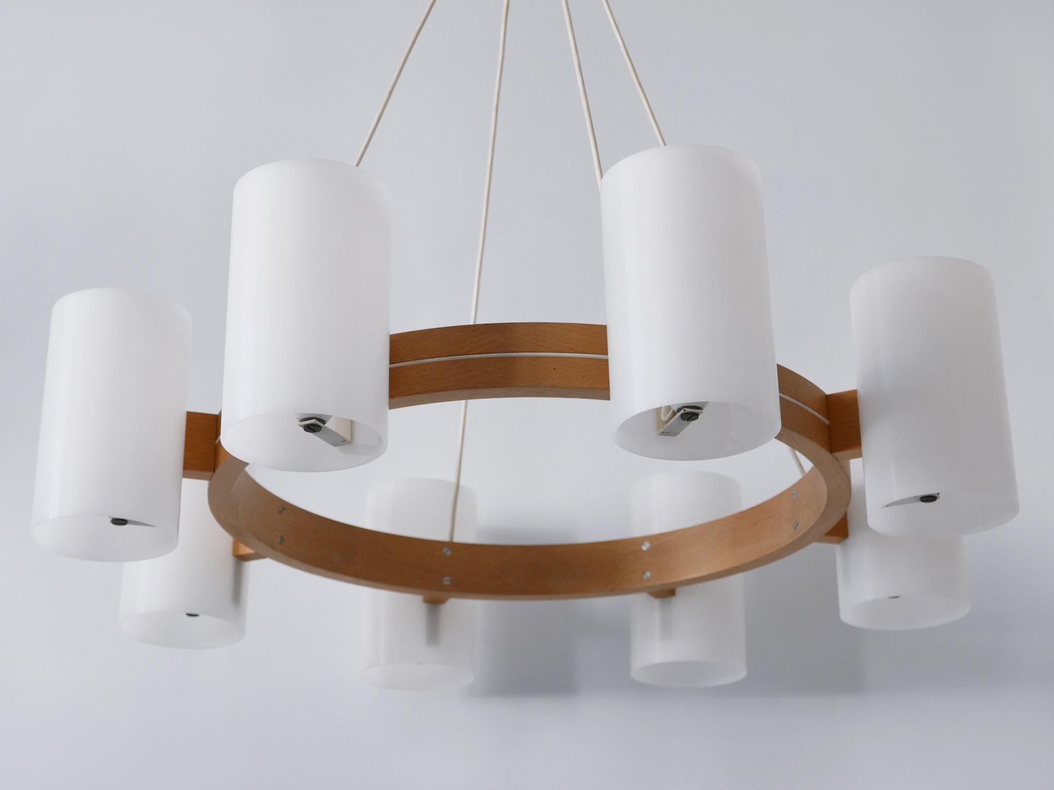 Lampadario XL '587 Cylinder' di Uno & Östen Kristiansson per Luxus Vittsjö 1960s in vendita 9