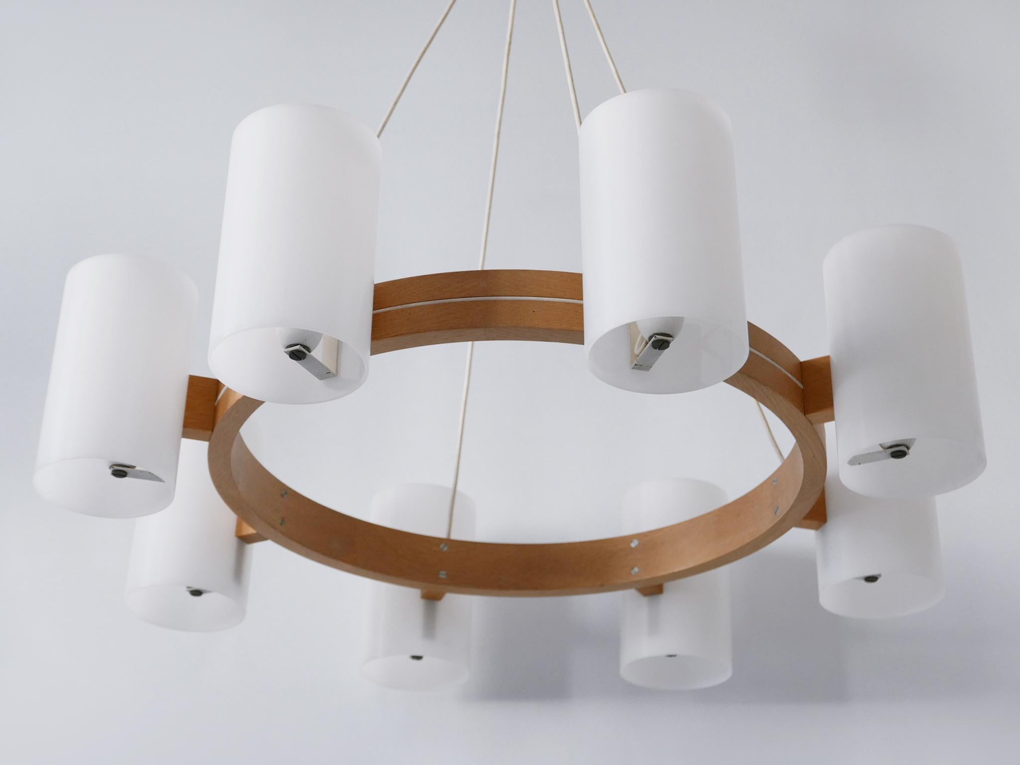 Lampadario XL '587 Cylinder' di Uno & Östen Kristiansson per Luxus Vittsjö 1960s in vendita 10