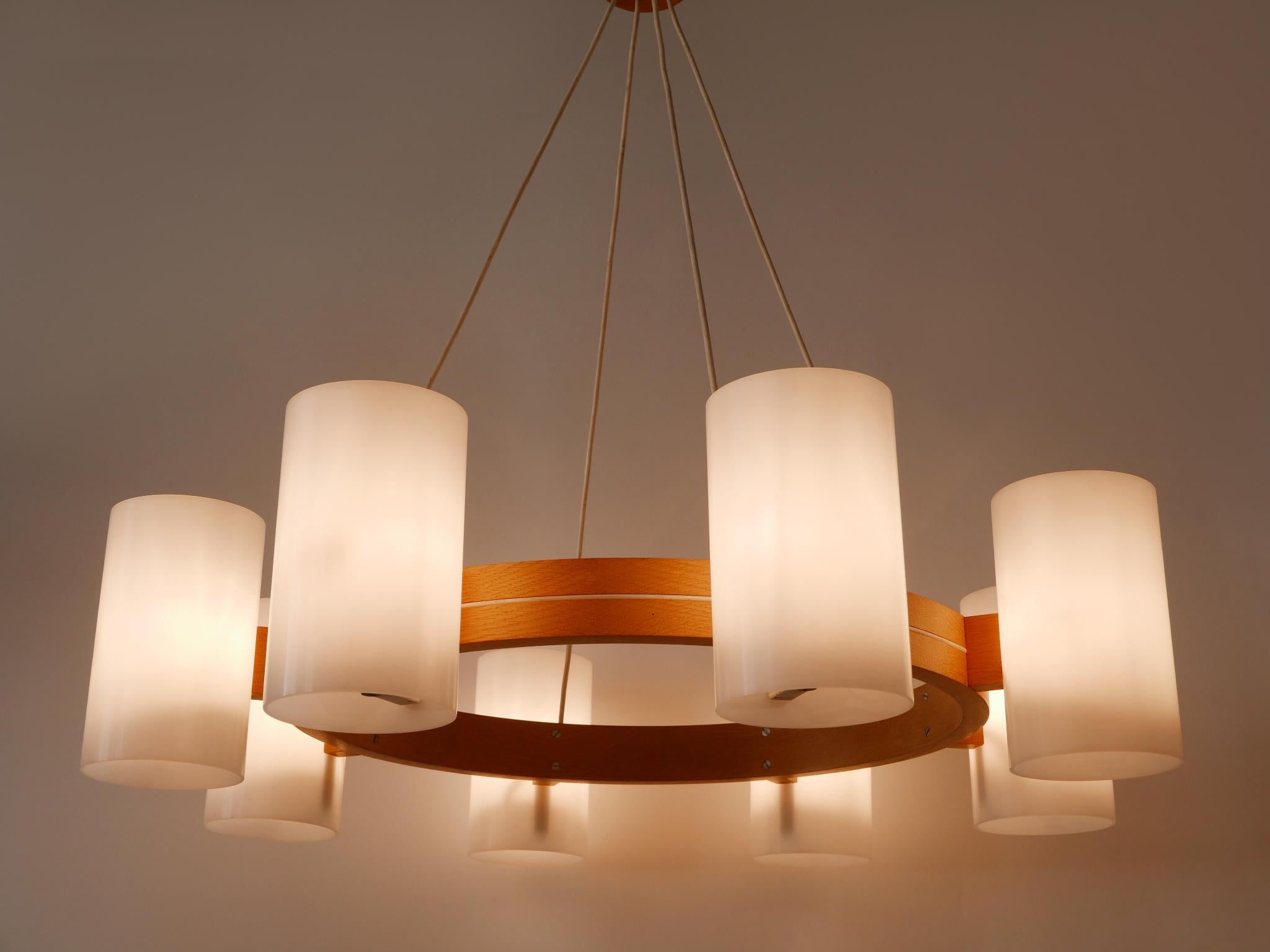 Metà XX secolo Lampadario XL '587 Cylinder' di Uno & Östen Kristiansson per Luxus Vittsjö 1960s in vendita