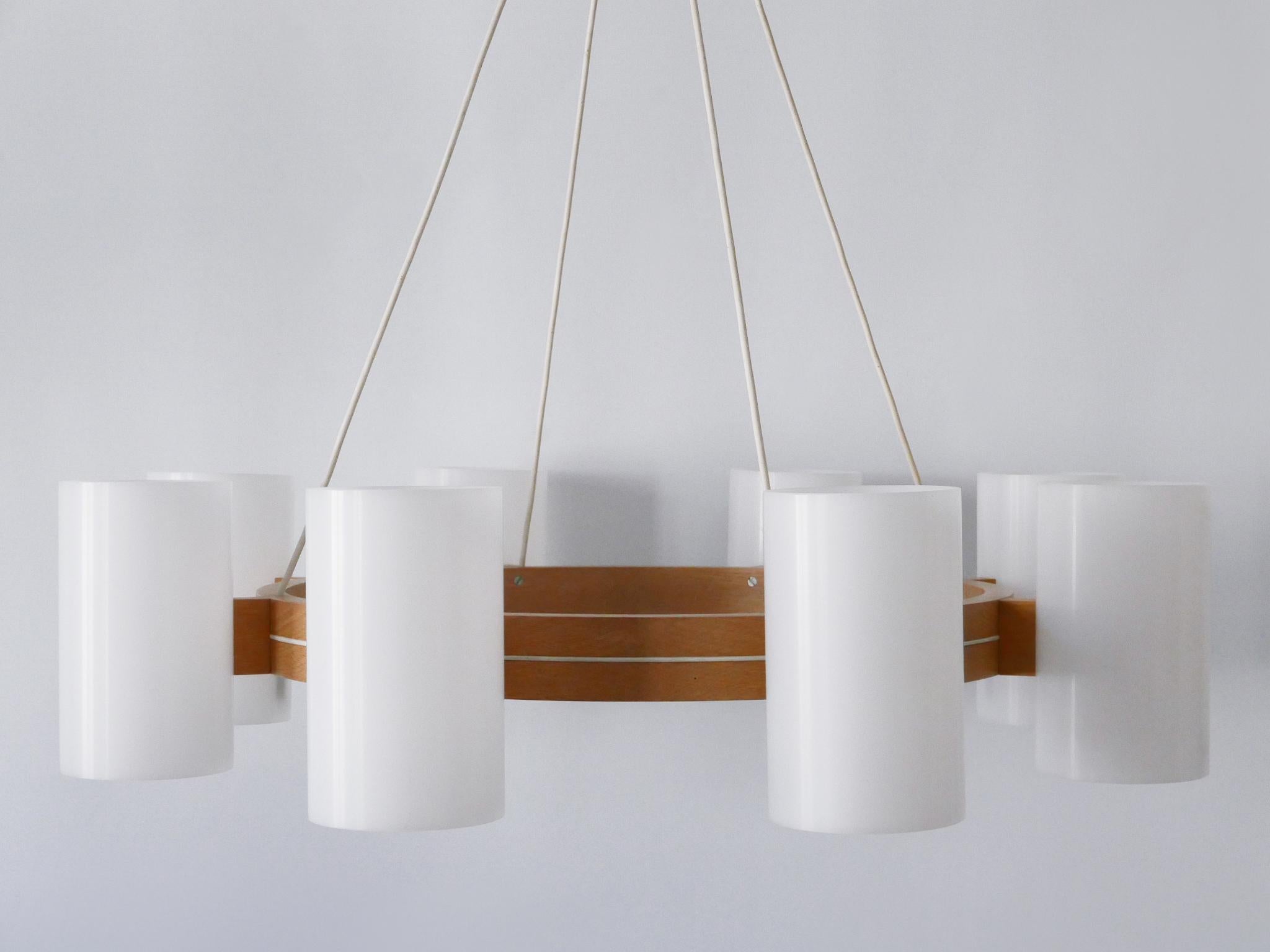 Lampadario XL '587 Cylinder' di Uno & Östen Kristiansson per Luxus Vittsjö 1960s in vendita 2