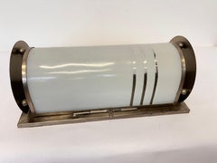 XL Chrome Design Bauhaus Wall and glass Lamp 1930s - Czechoslovakia
