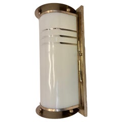 XL Chrome Design Bauhaus Wall and glass Lamp 1930s - Czechoslovakia