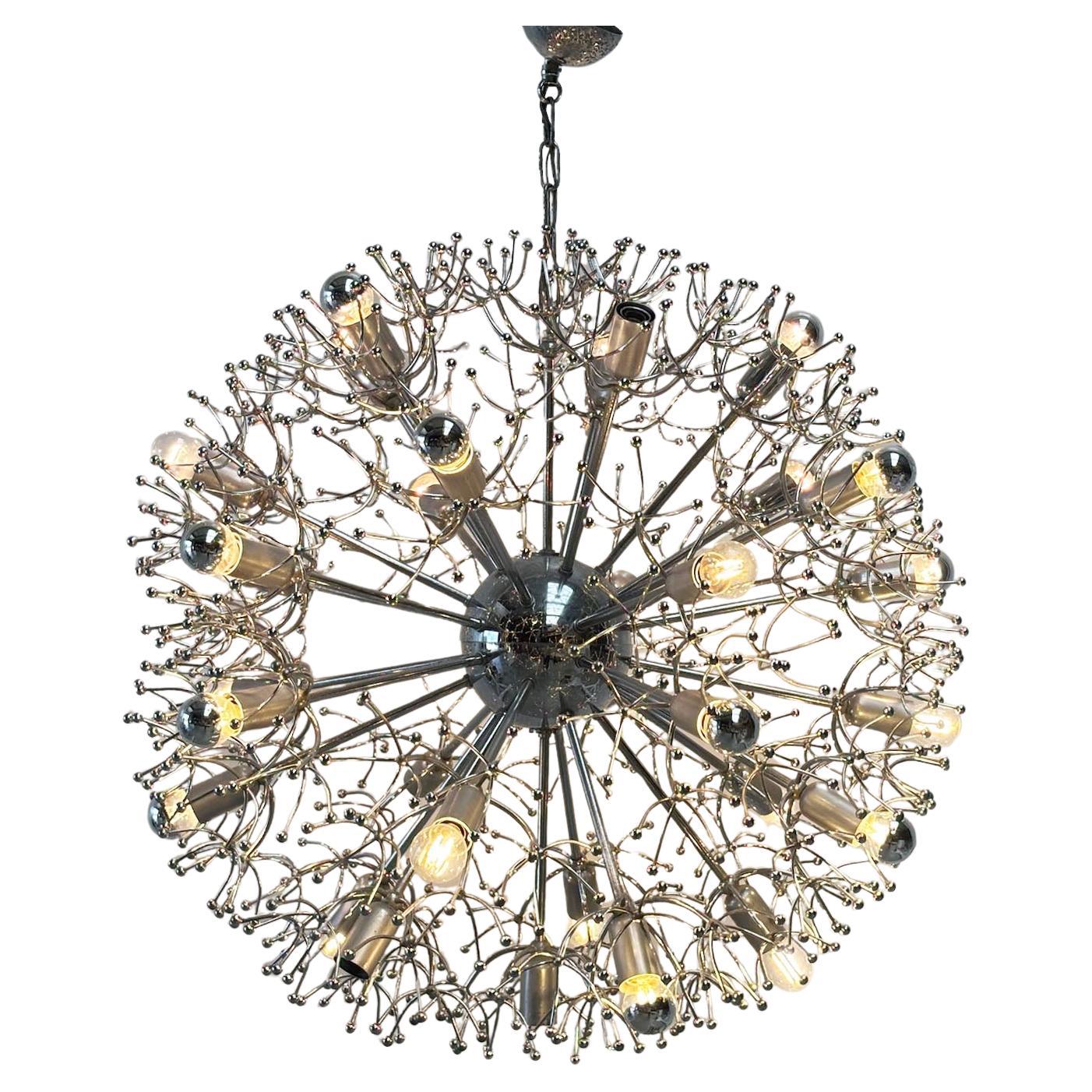 XL Chrome "Sputnik" chandelier by Gaetano Sciolari For Sale