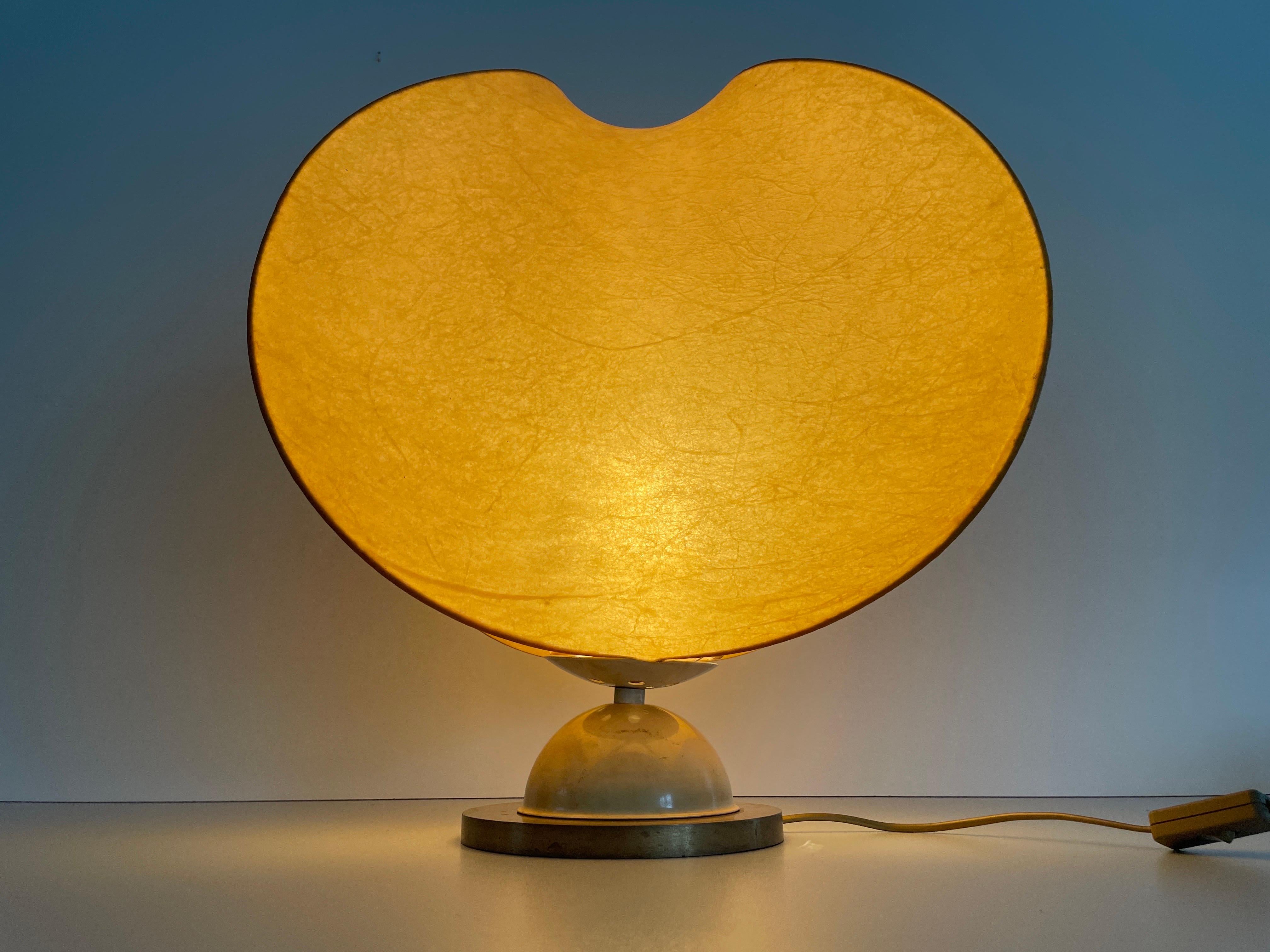XL Cocoon Shade Table Lamp with Brass Base, 1960s, Italy For Sale 3