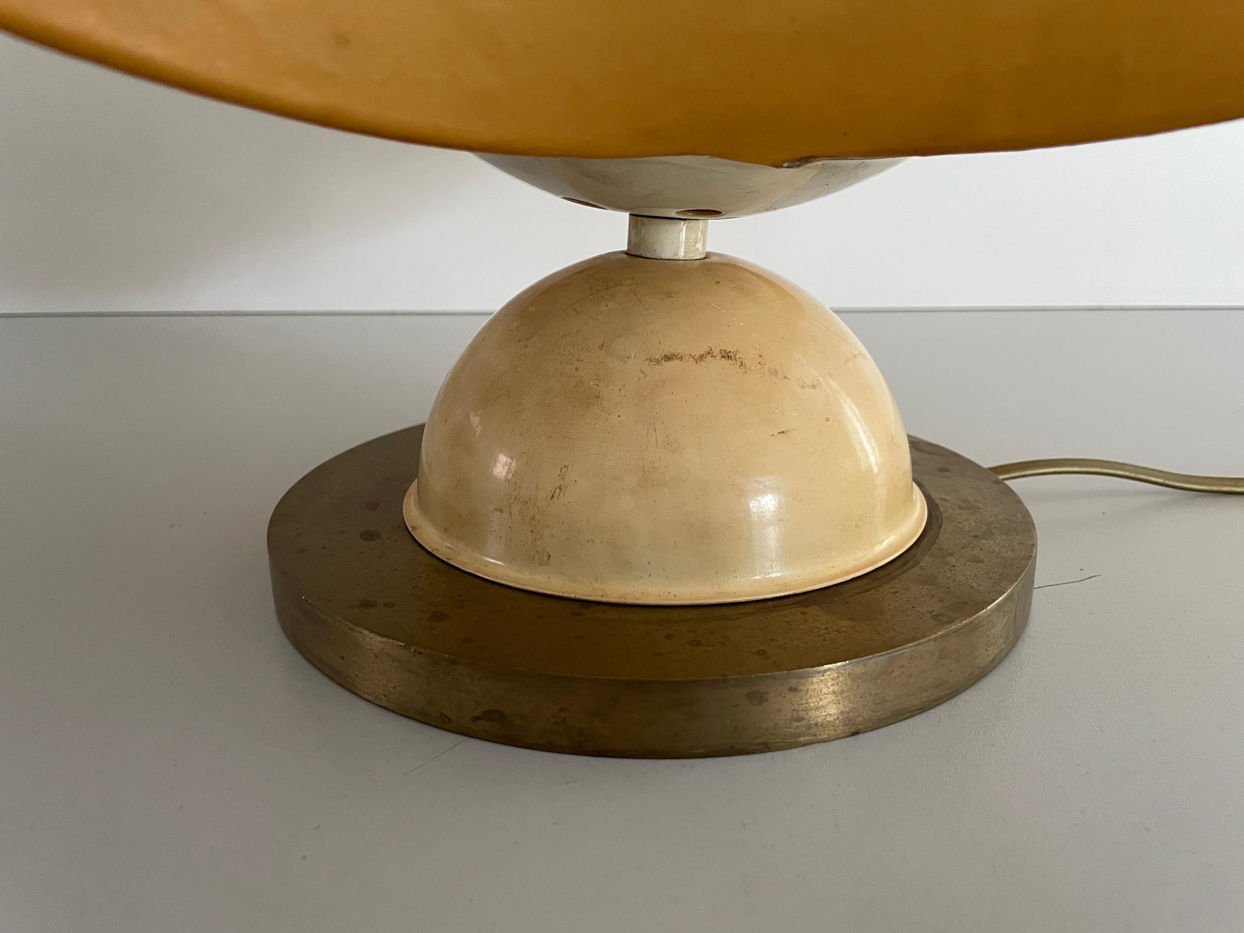Resin XL Cocoon Shade Table Lamp with Brass Base, 1960s, Italy For Sale