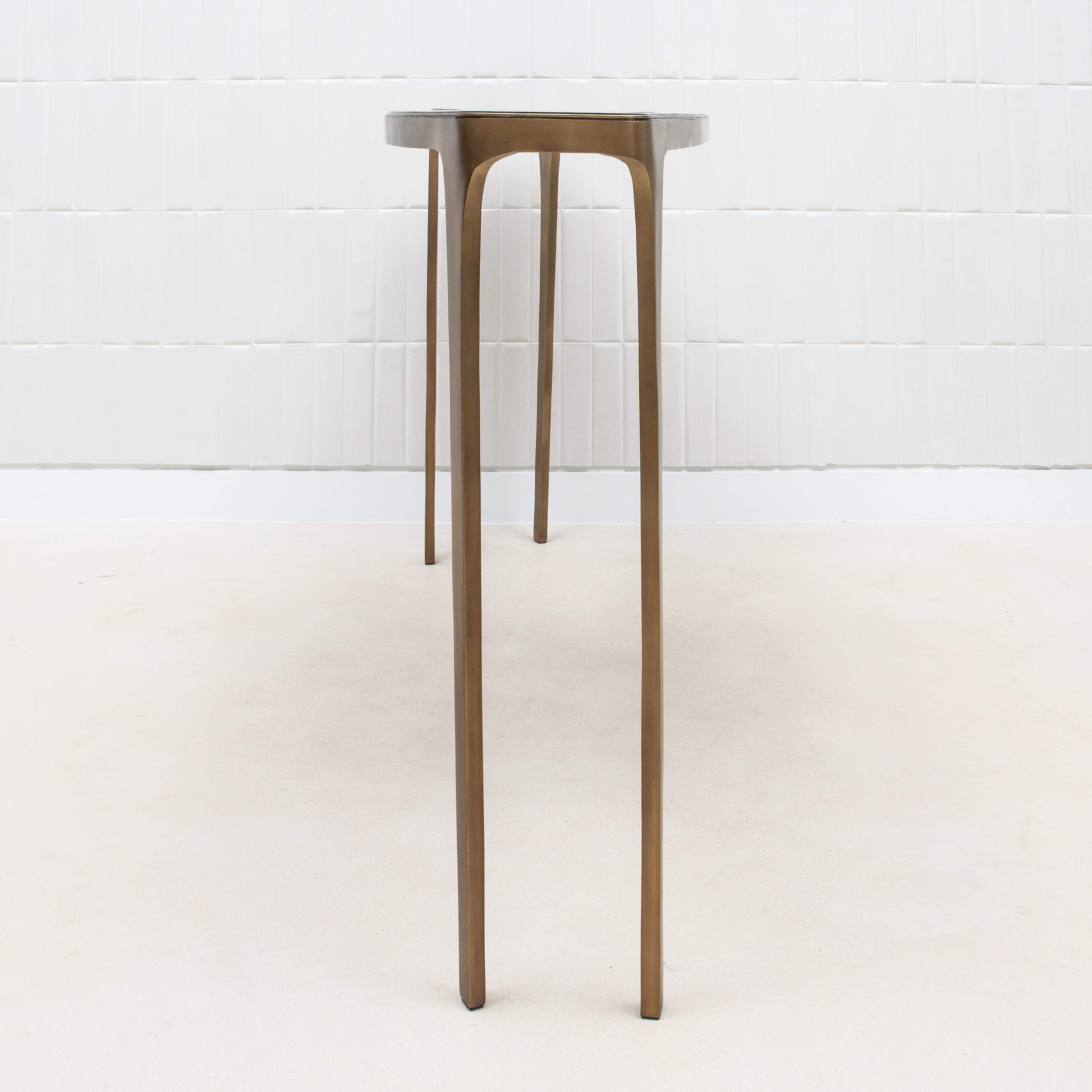 Philippine XL Console in Pen Shell with Bronze Patina Brass by R&Y Augousti - IN STOCK For Sale
