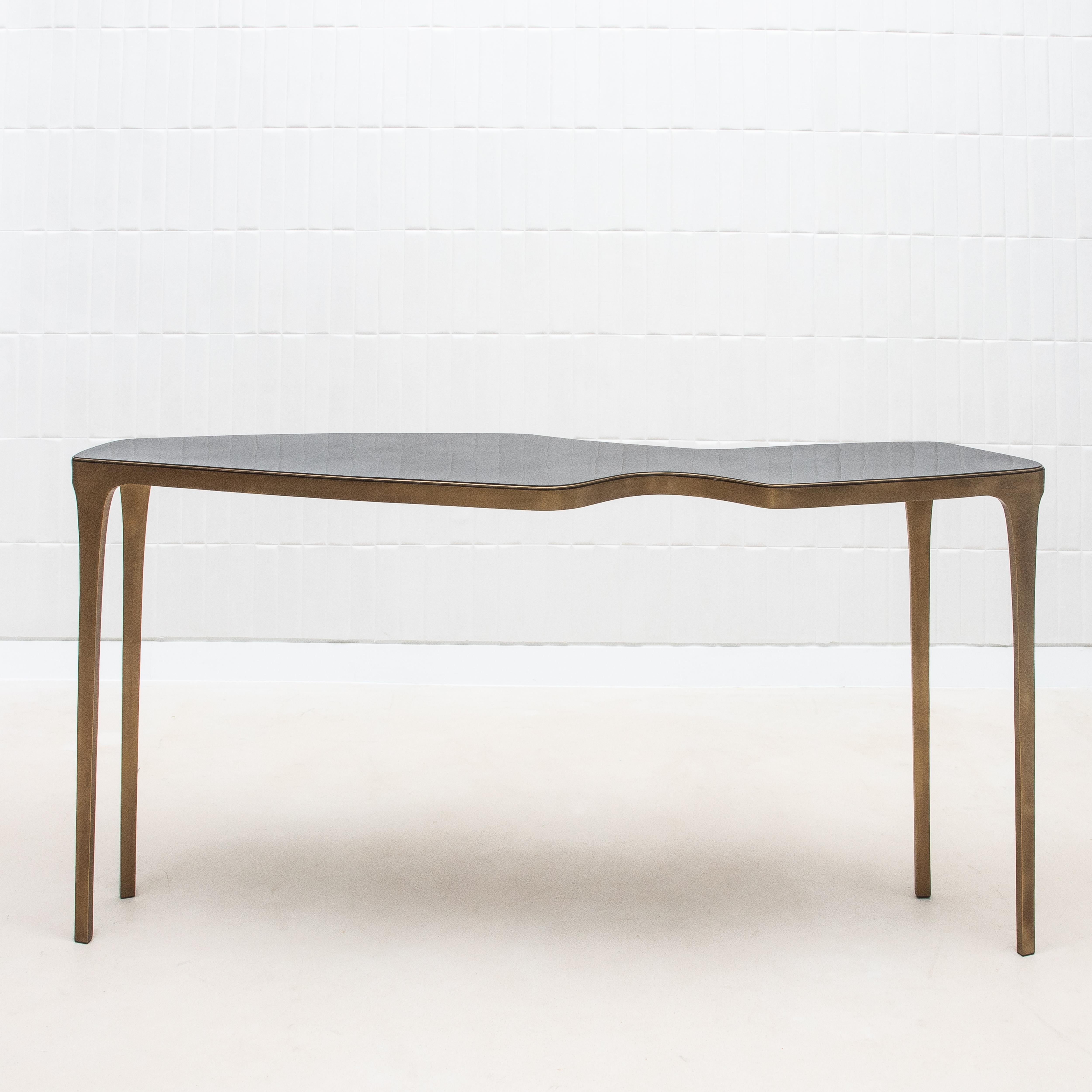 XL Console in Pen Shell with Bronze Patina Brass by R&Y Augousti - IN STOCK In New Condition For Sale In West Hollywood, CA