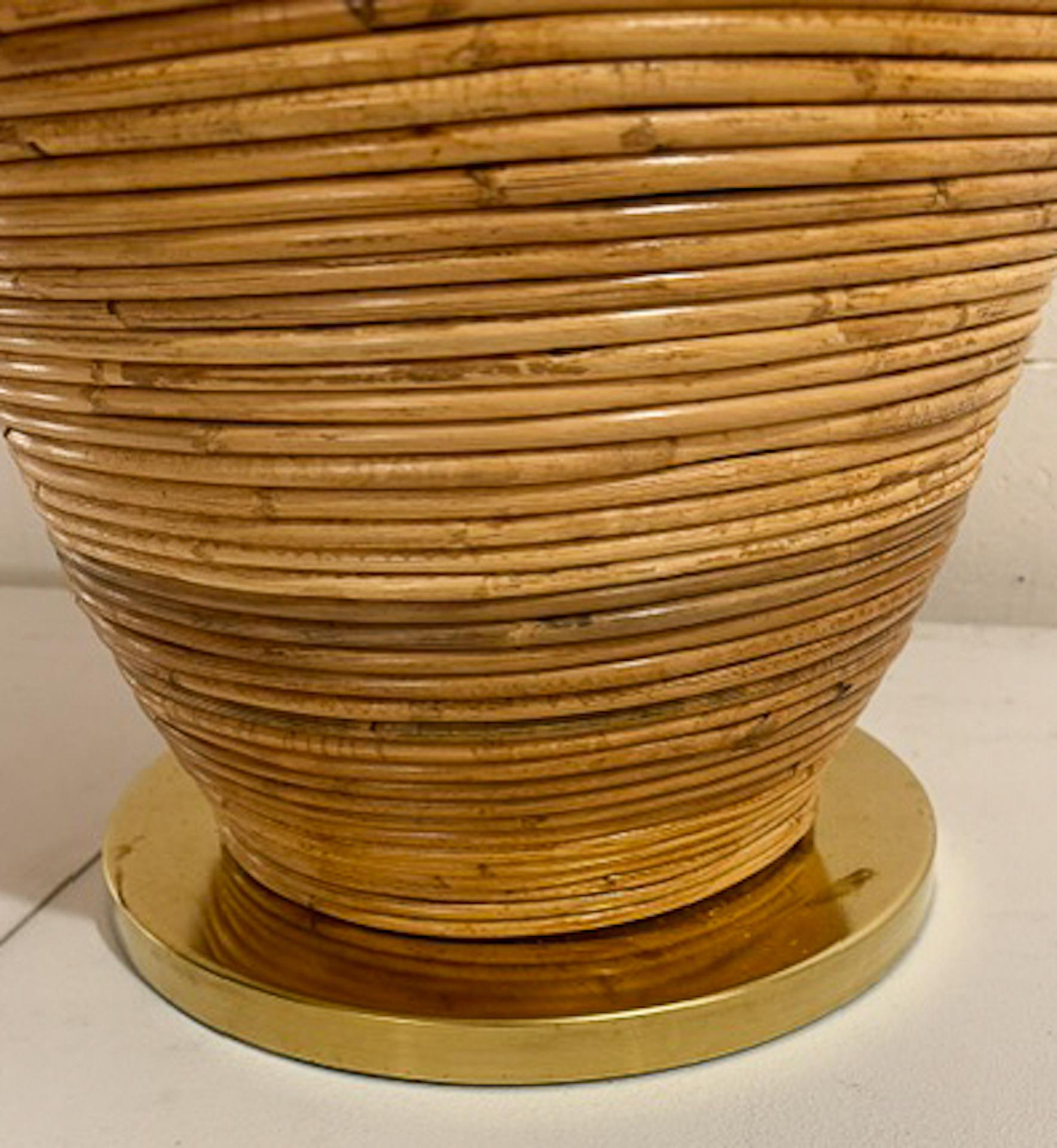 Lampada da terra XL in rattan, Francia In condizioni buone in vendita a Brussels, BE
