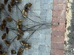 XL Curtis Jere Brass Ginko Leaves Branch Wall Sculpture Mid-century Modern