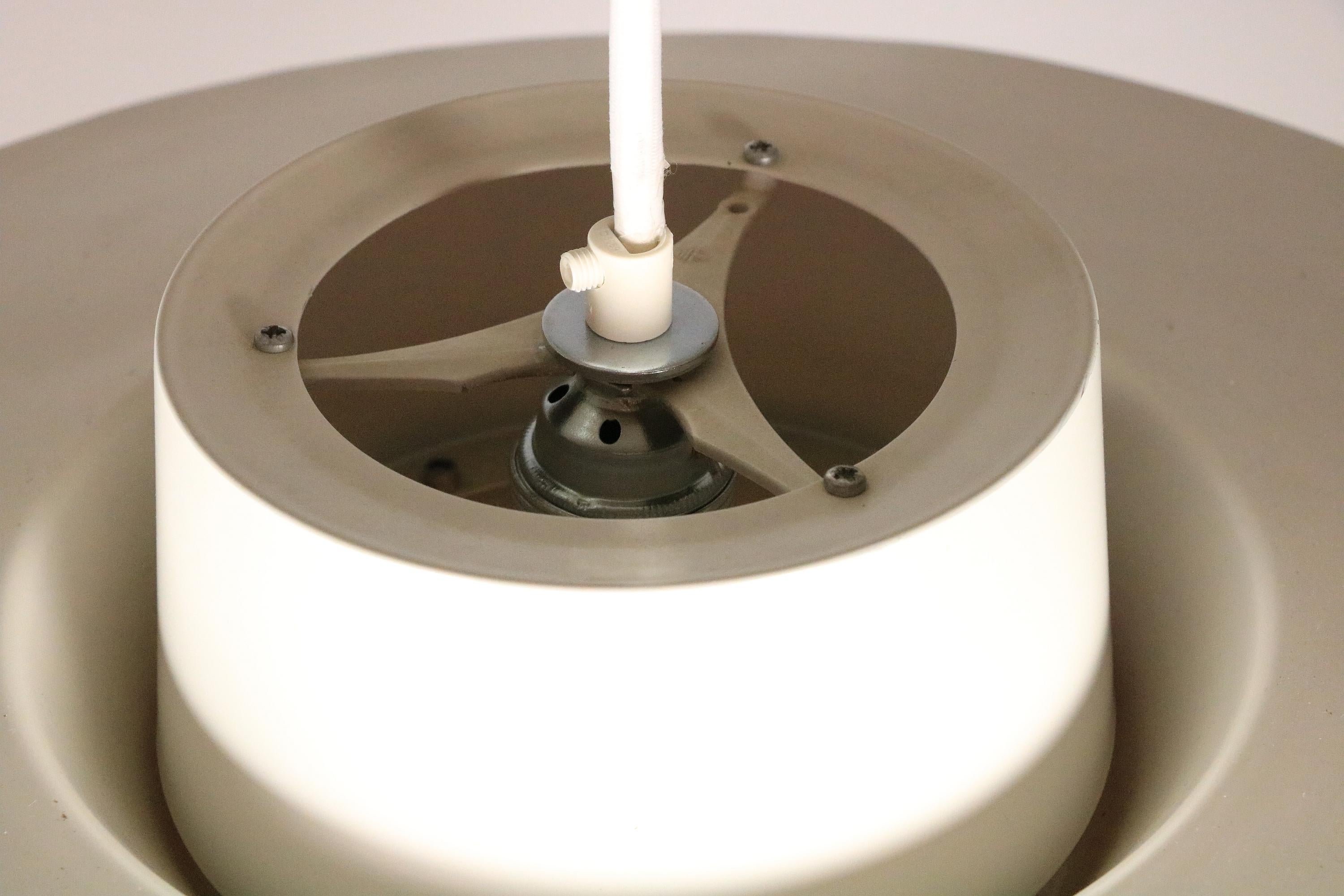 Lampe à suspension danoise XL de Svend Middelboe pour Nordisk Solar, blanc/orange en vente 5