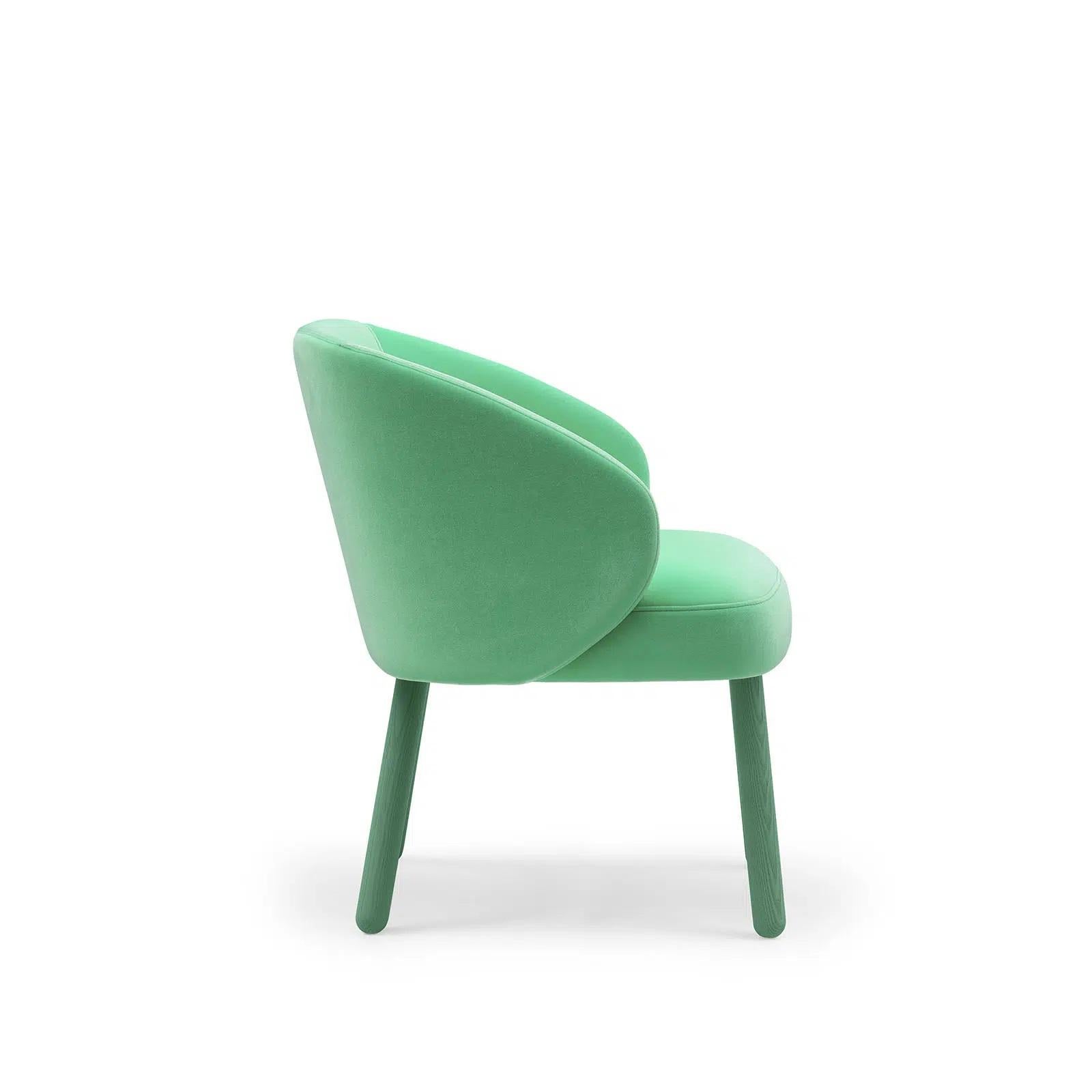 Moderno Sedie da pranzo XL in velluto Performance verde menta con gambe abbinate in tonalità verde in vendita