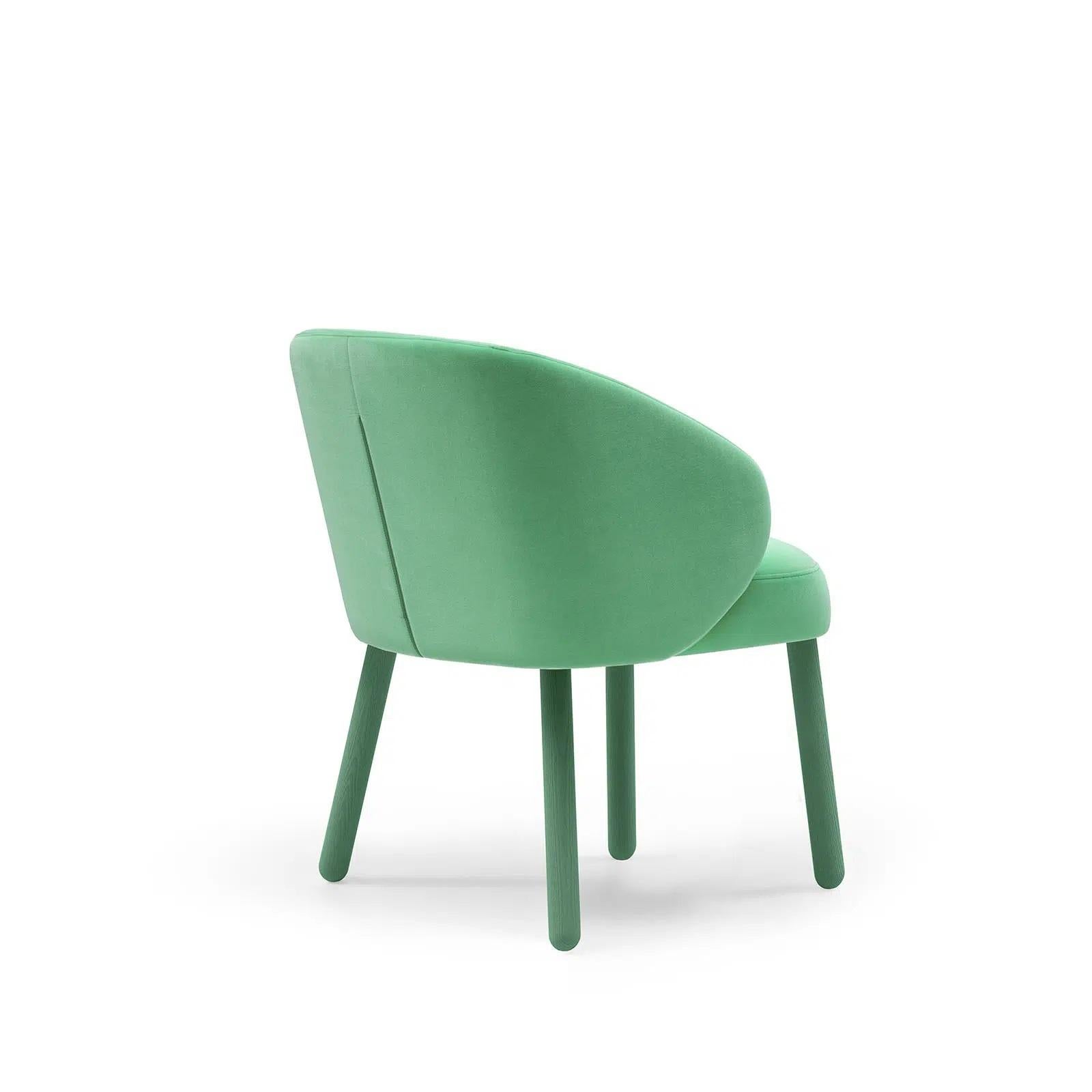 Spagnolo Sedie da pranzo XL in velluto Performance verde menta con gambe abbinate in tonalità verde in vendita