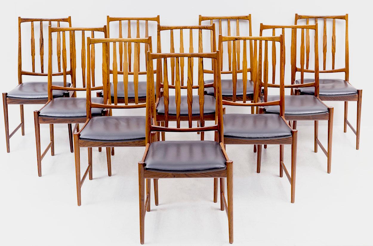 Norvégien 161 Inch Table de salle à manger et 10 chaises 'Darby' par Torbjørn Afdal pour Bruksbo Norvège en vente