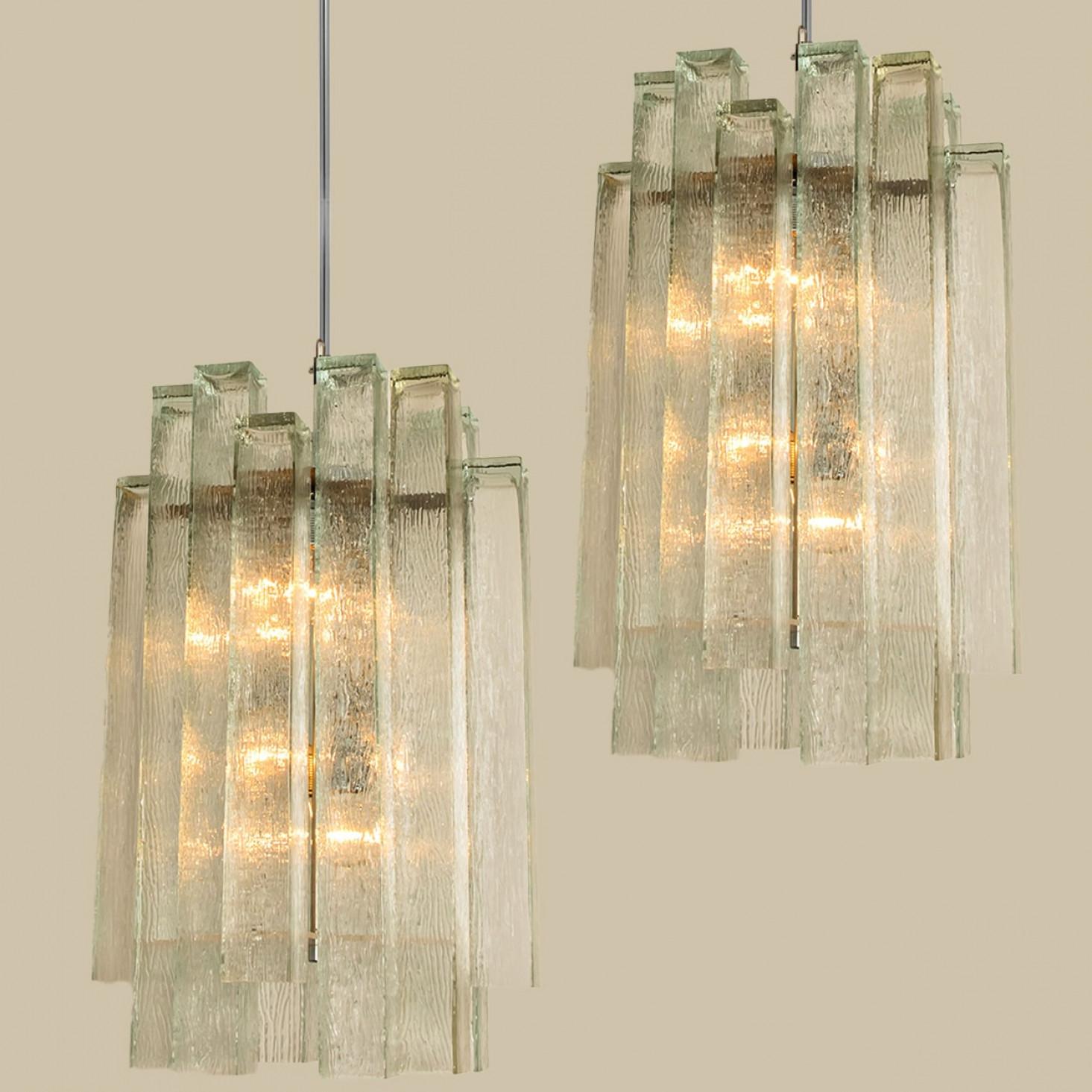 Lampadario XL Doria in vetro e cromo, Germania 1960 in vendita 3