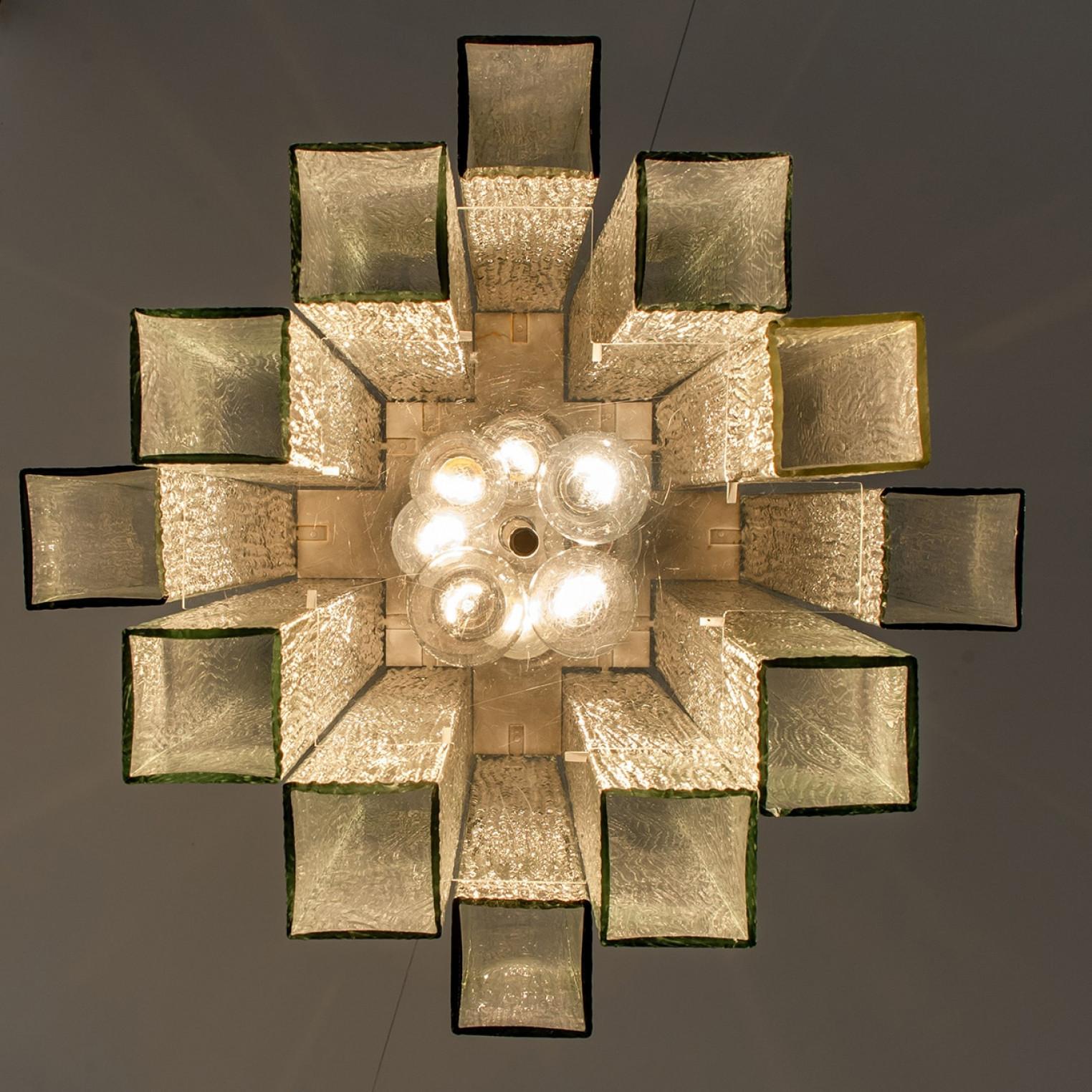 XL Doria Glass and Chrome Chandelier, Germany 1960s For Sale 7
