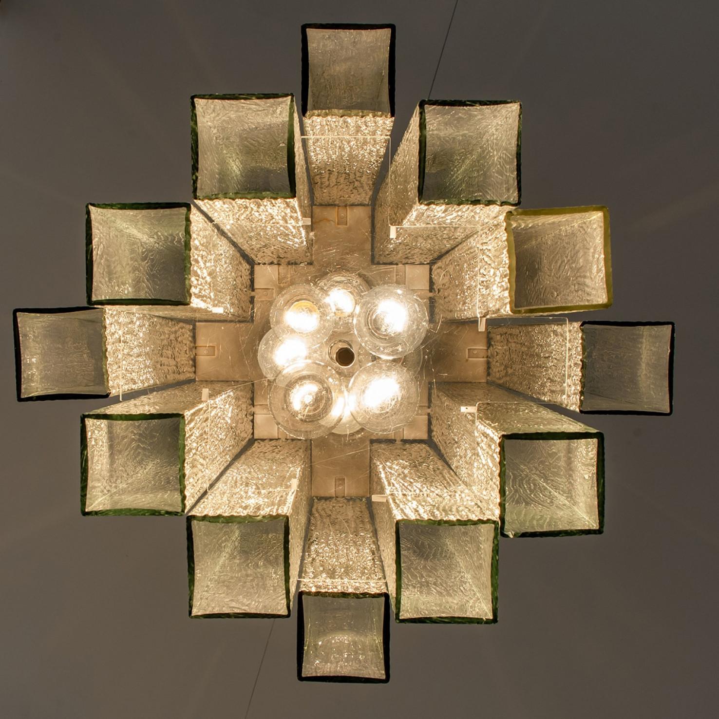 Lampadario XL Doria in vetro e cromo, Germania 1960 in vendita 5