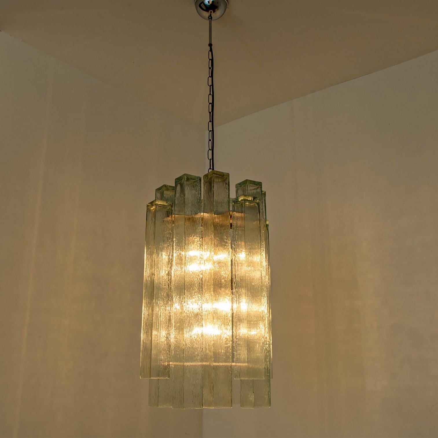 Lampadario XL Doria in vetro e cromo, Germania 1960 in vendita 6