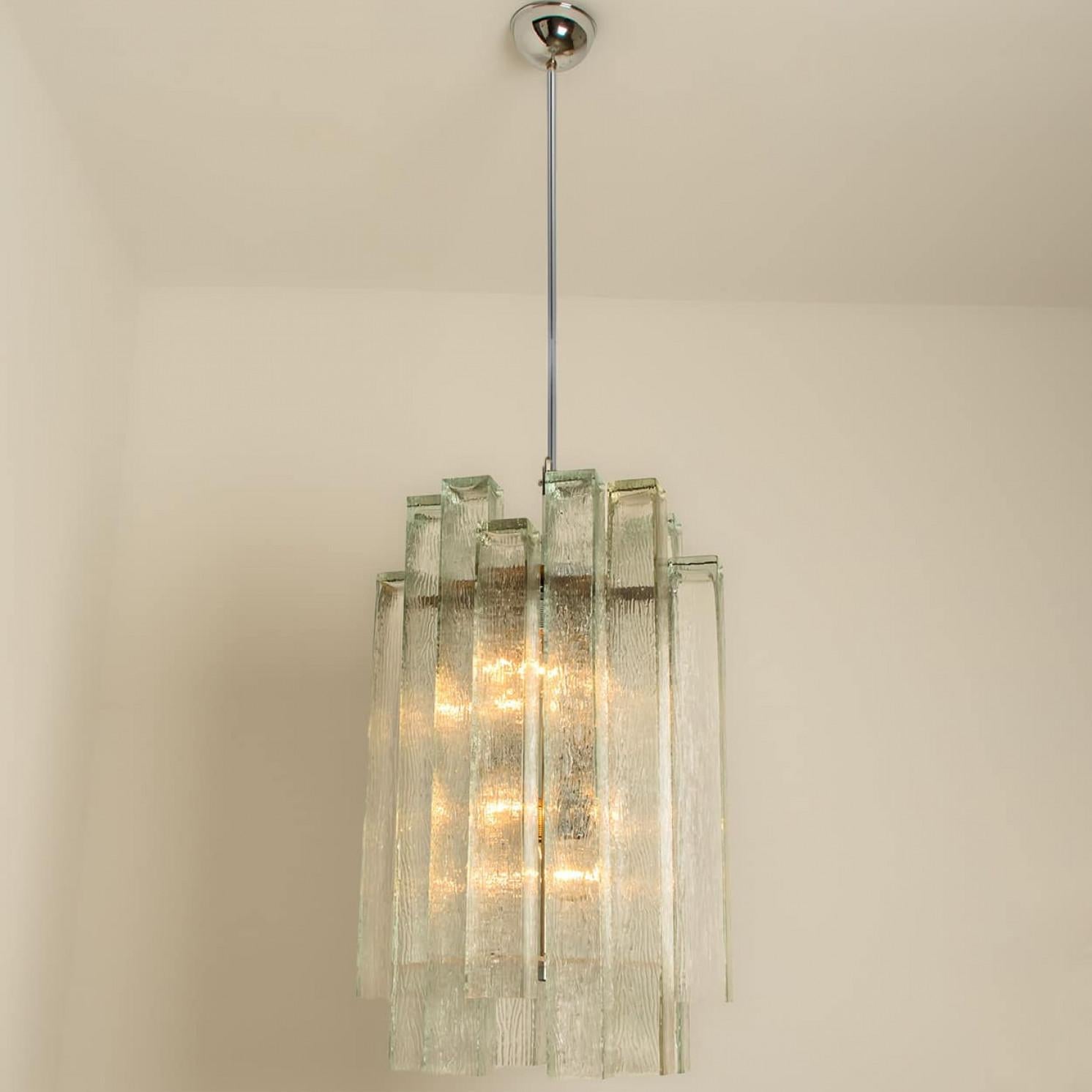 Lampadario XL Doria in vetro e cromo, Germania 1960 in vendita 8