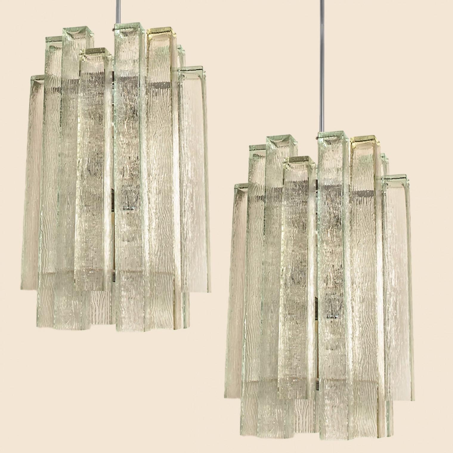 Other XL Doria Glass and Chrome Chandelier, Germany 1960s For Sale
