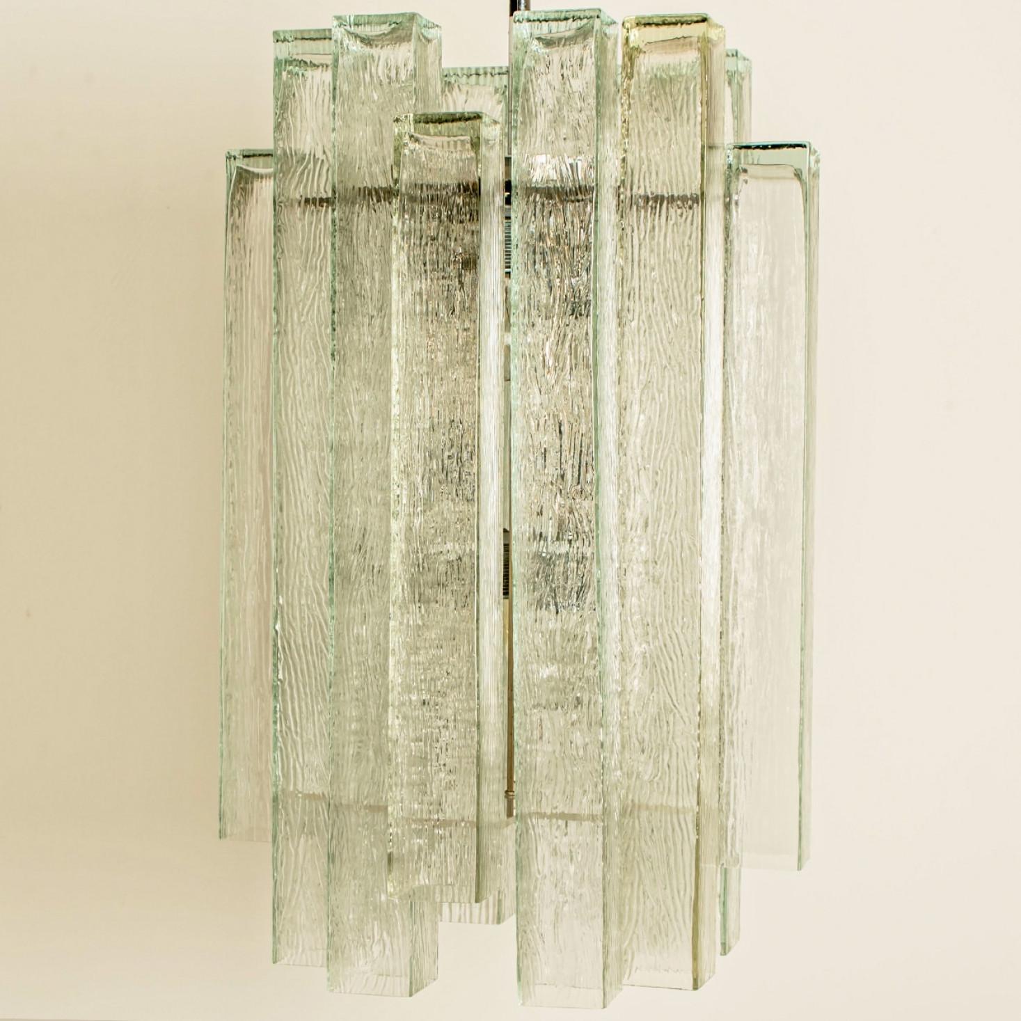 XL Doria Glass and Chrome Chandelier, Germany 1960s For Sale 2