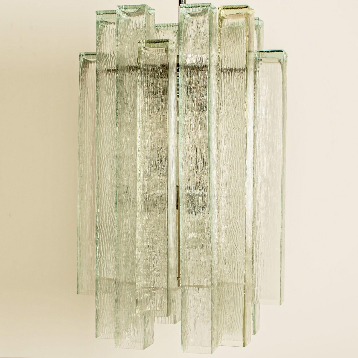 Vetro Lampadario XL Doria in vetro e cromo, Germania 1960 in vendita