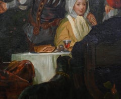 XL Edwardian Oil Painting A May Day Friedrich von Kaulbach 1910