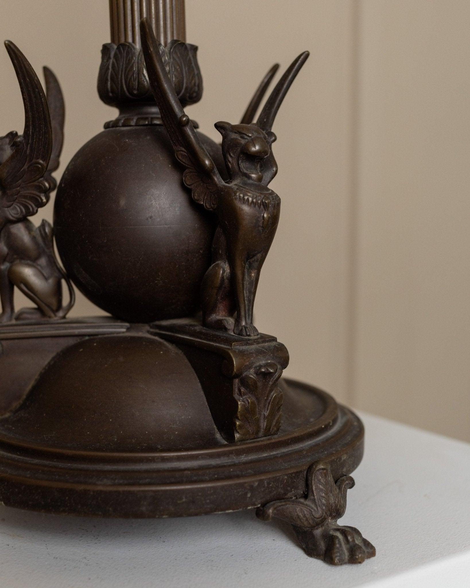 Metallo Lampada da tavolo XL Empire in metallo, design classico, anni 1910 in vendita