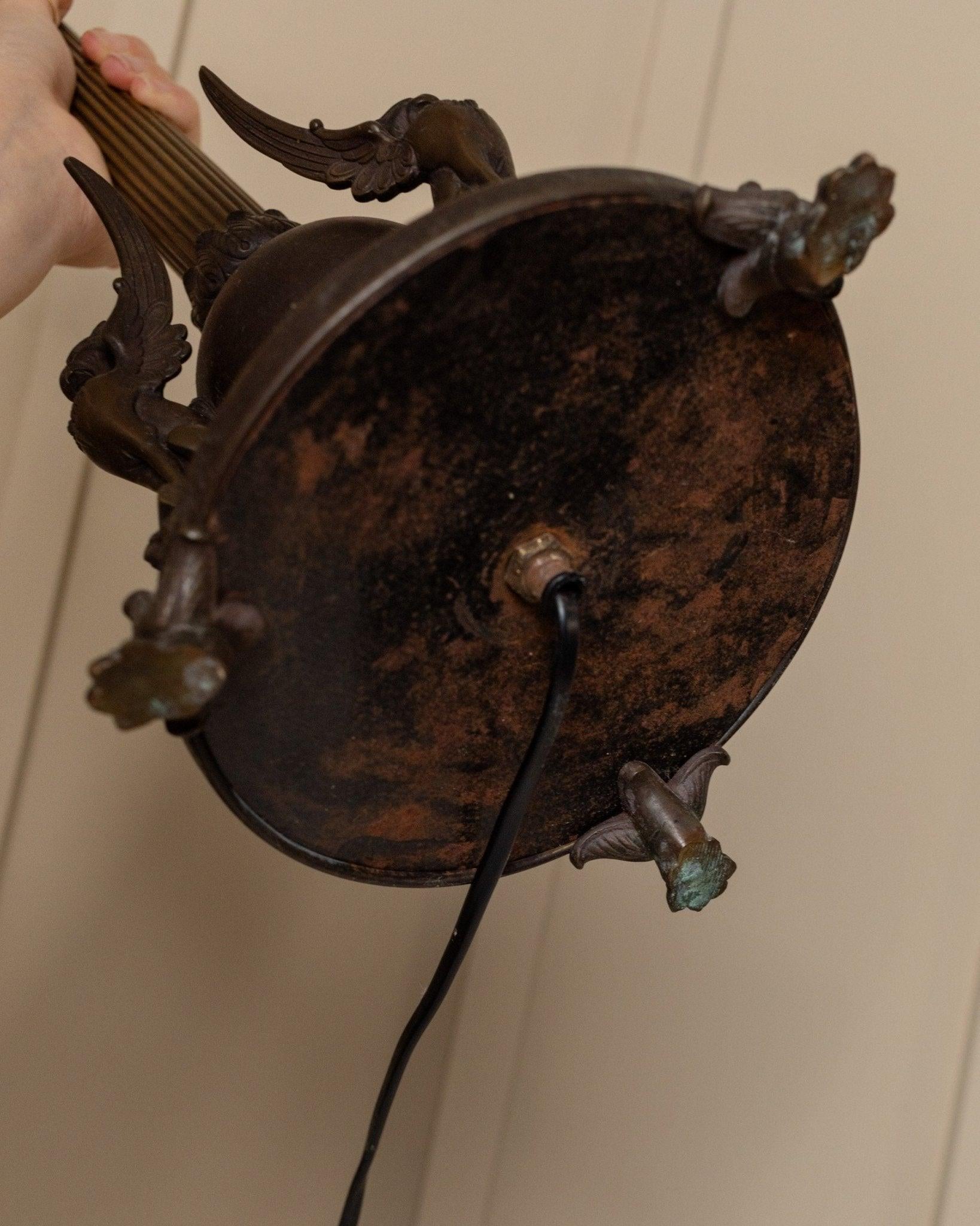 Lampada da tavolo XL Empire in metallo, design classico, anni 1910 in vendita 3